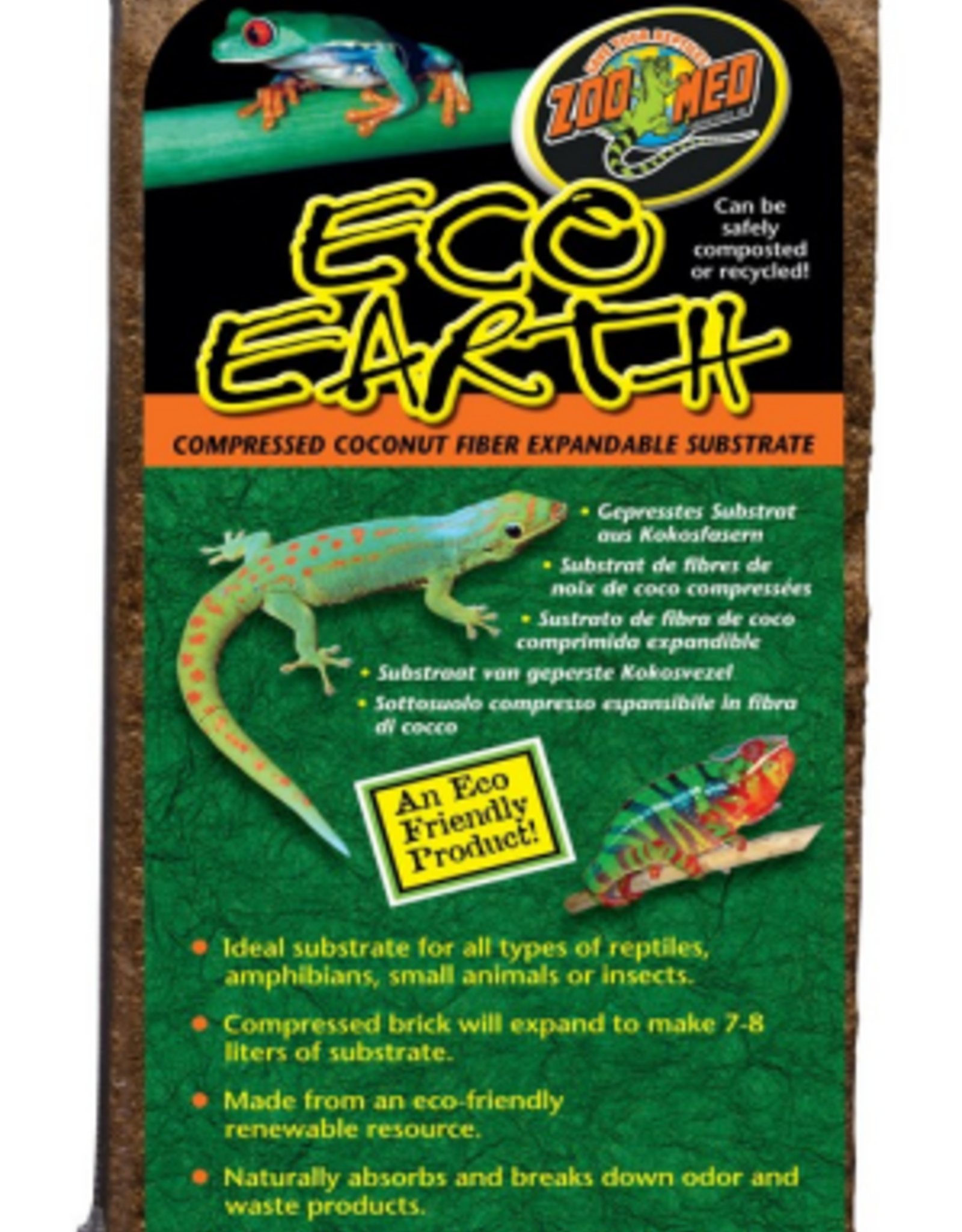 Zoo Med Zoo Med Eco Earth Coconut Fiber Substrate 1 Compressed Brick (~7-8 Liters)