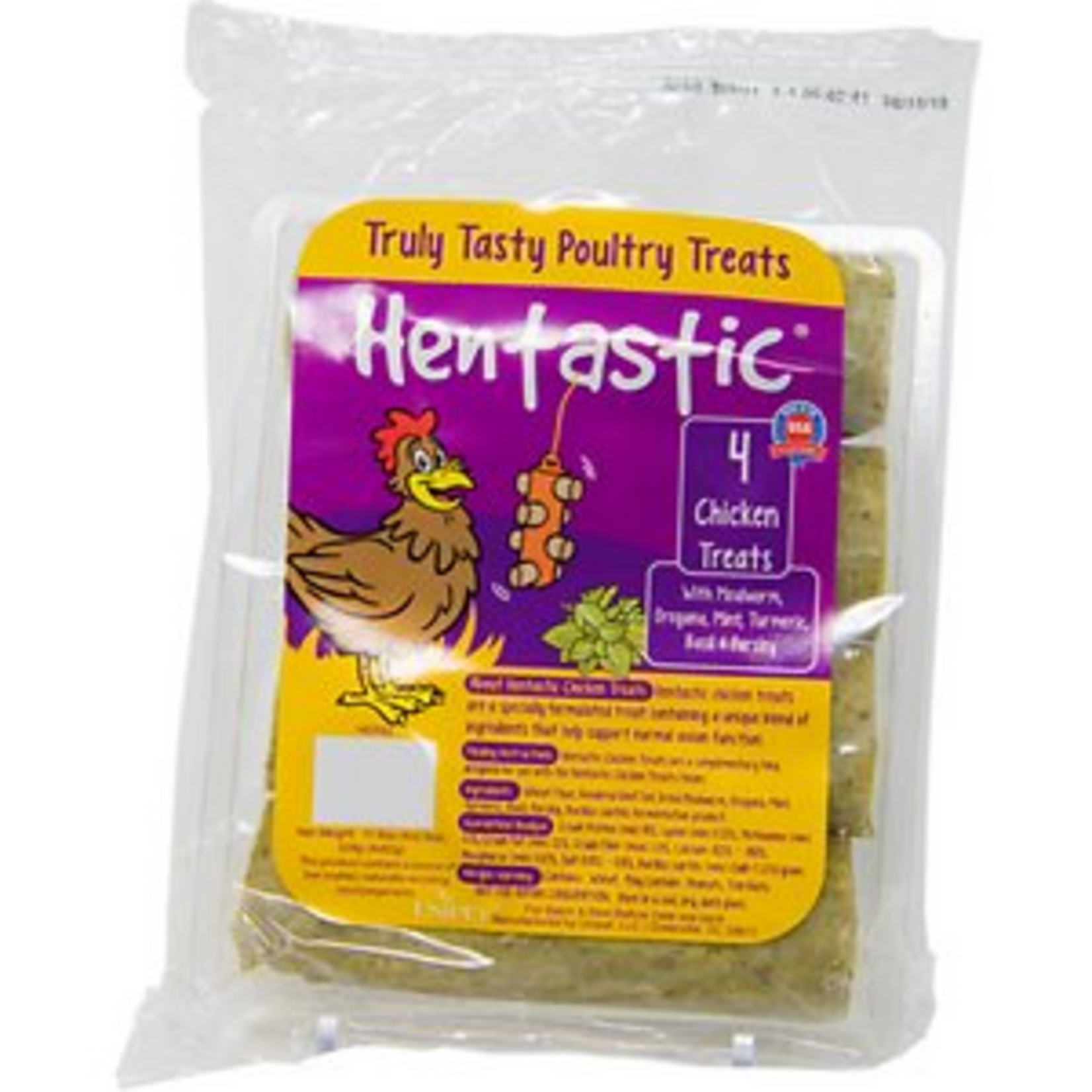 Unipet Hentastic Mealworm, Mint, Oregano, Basil, Parsley, Turmeric, & Probiotics Chicken Treats, 4 Count