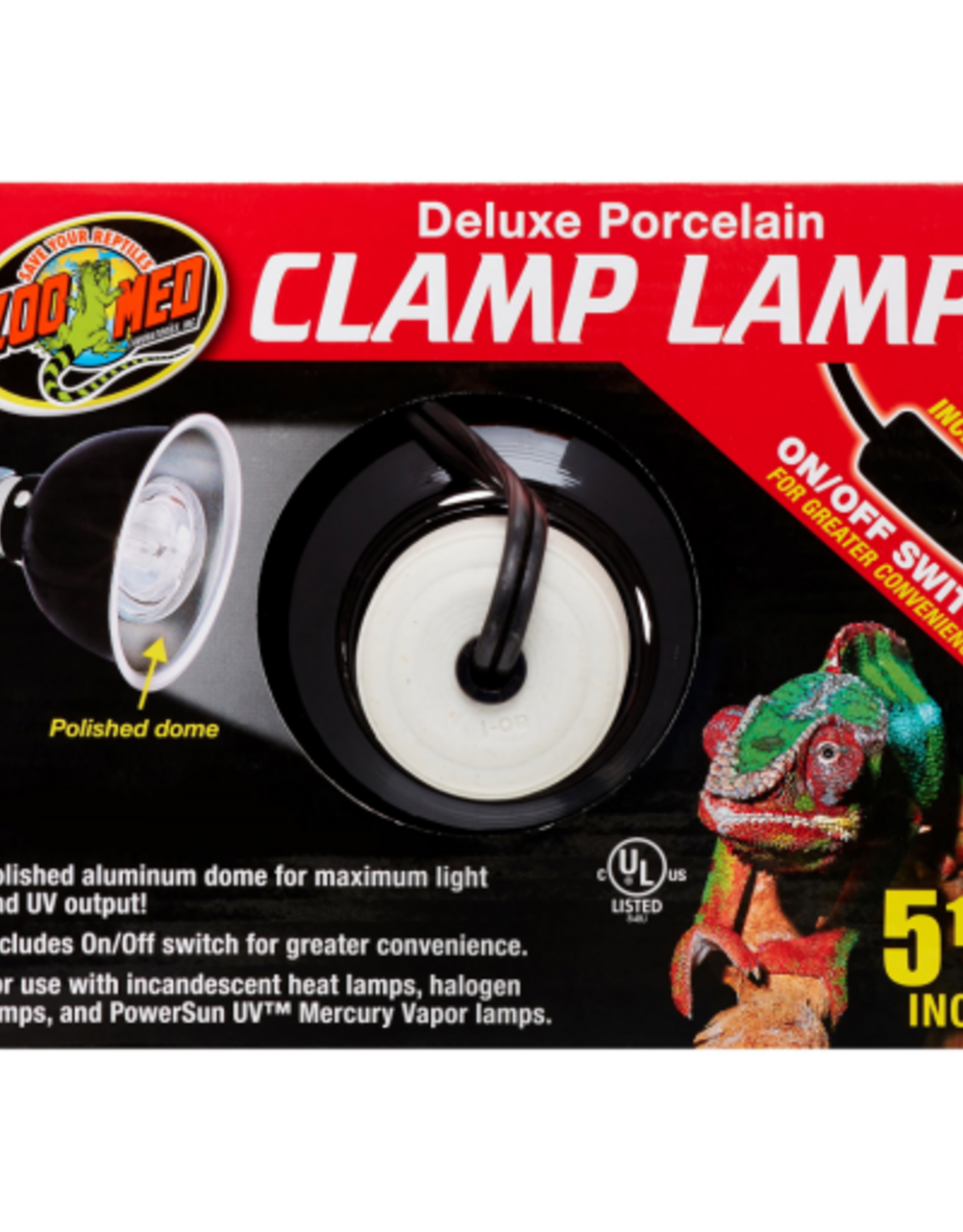 Zoo Med Zoo Med Deluxe Porcelain Clamp Lamp - 5.5 in 100 Watt