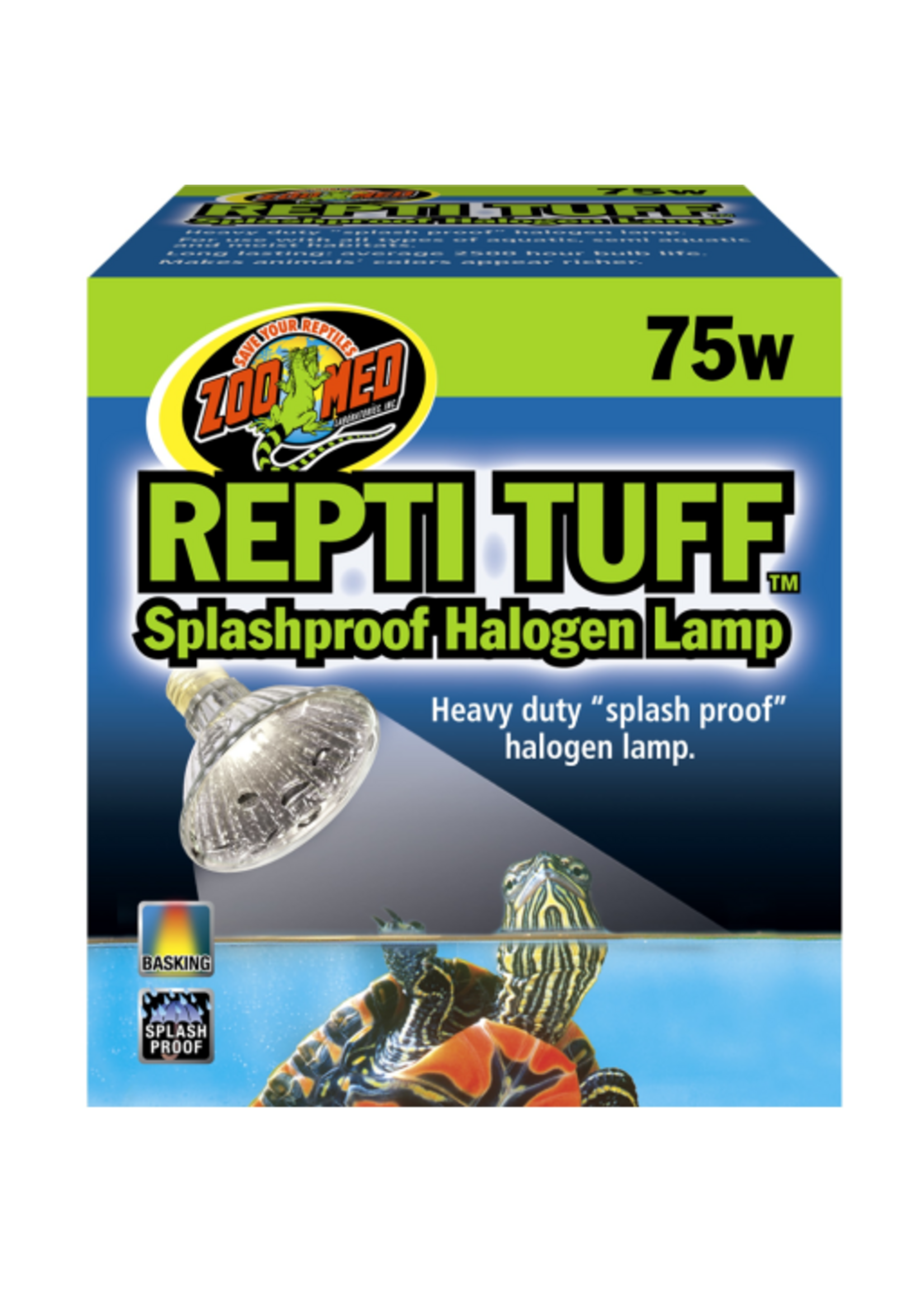 Zoo Med Zoo Med Repti Turtle Tuff Splashproof Halogen Lamp - 75 Watt