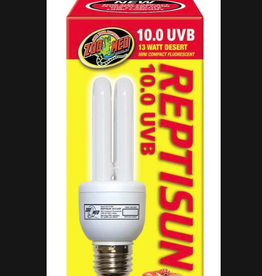 Zoo Med Zoo Med ReptiSun 10.0 UVB Mini Compact Flourescent Replacement Bulb  13 Watts (6  Bulb)