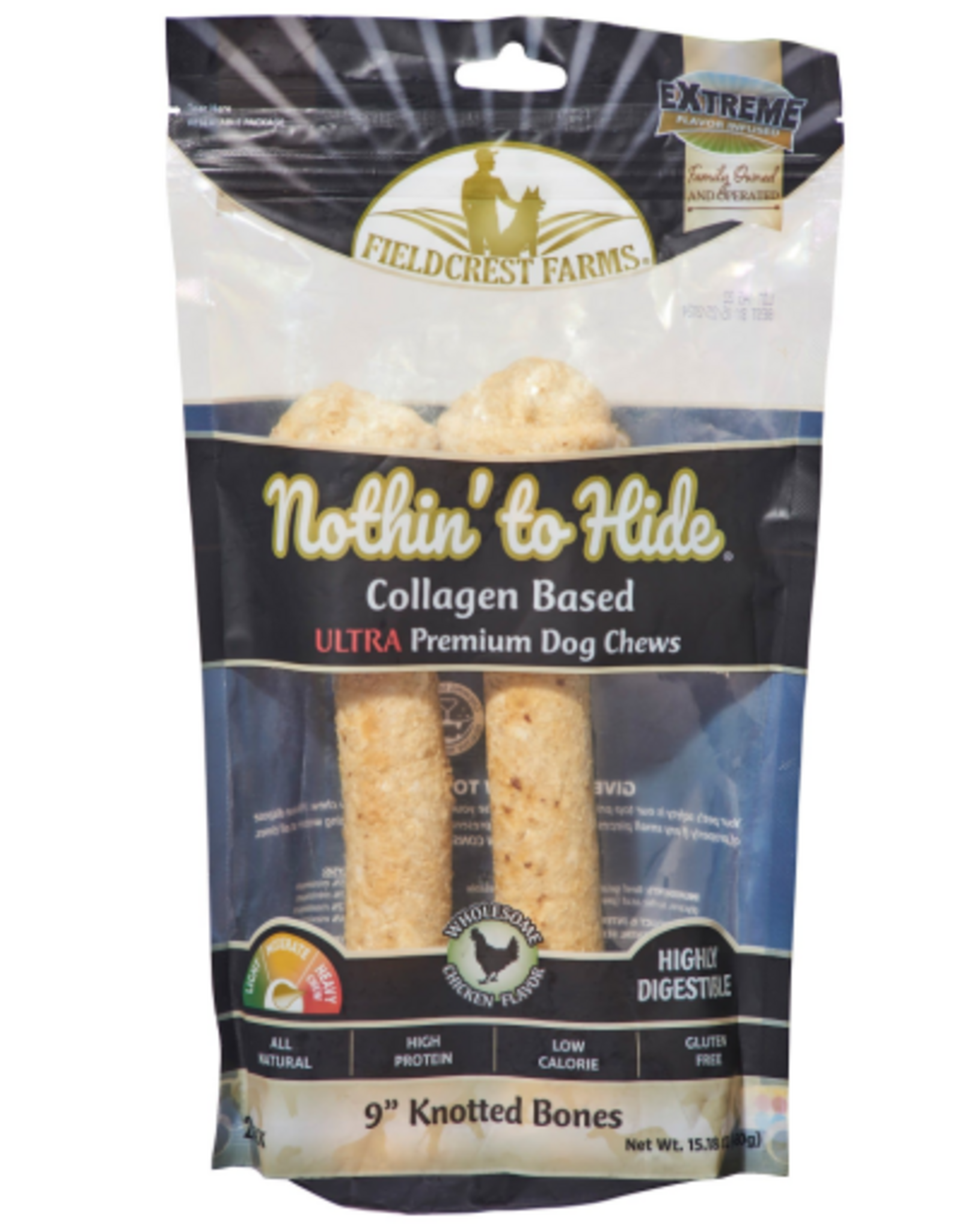 Fieldcrest Farms Fieldcrest Farms Nothin' To Hide Ultra Knotted Chicken Dog Chews - 9 in. -  2 Pack