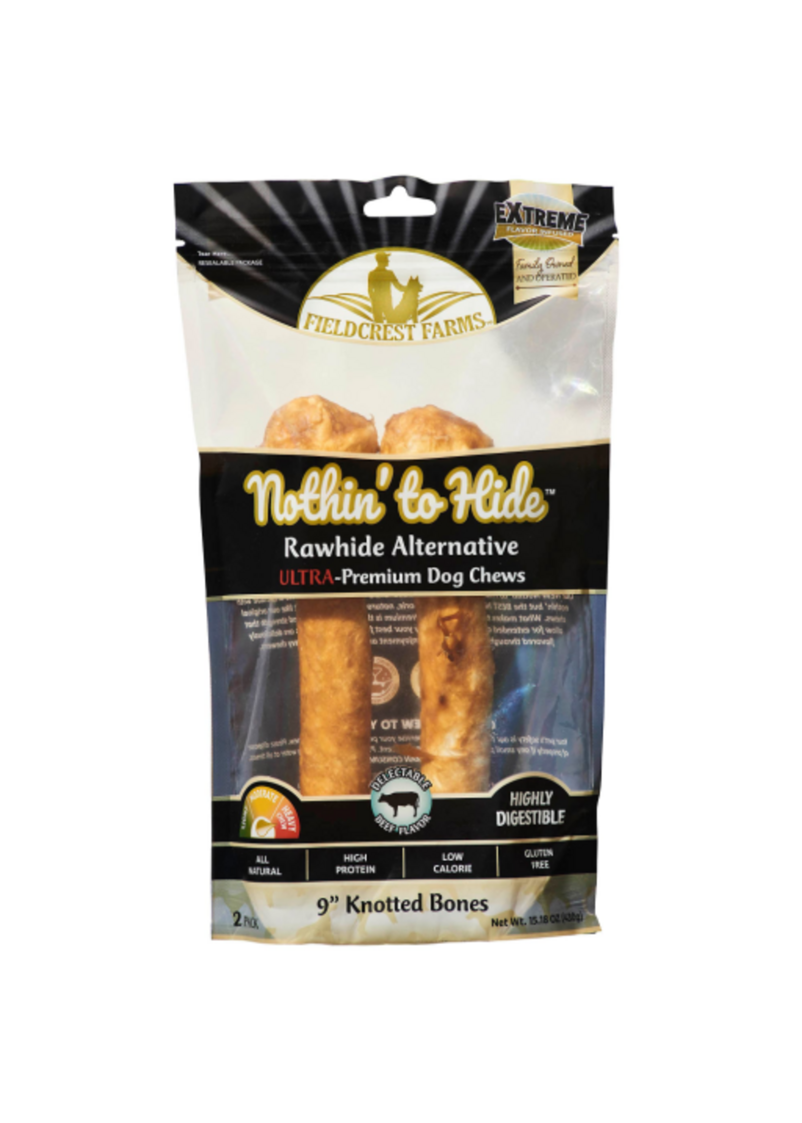 Fieldcrest Farms Fieldcrest Farms Nothin' to Hide Ultra Knotted Beef Bone Dog Chews - 9 in. - 2 Pack