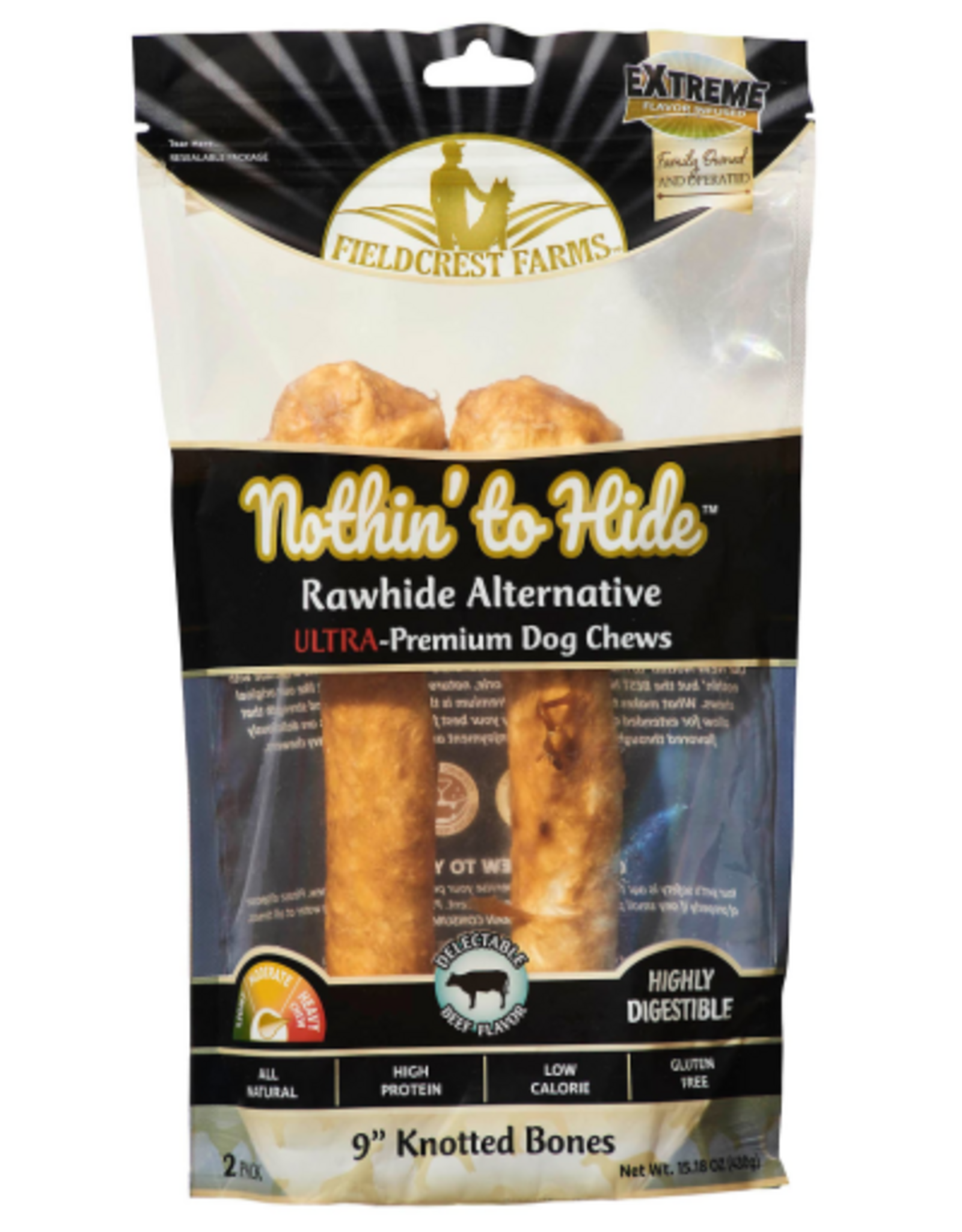 Fieldcrest Farms Fieldcrest Farms Nothin' to Hide Ultra Knotted Beef Bone Dog Chews - 9 in. - 2 Pack