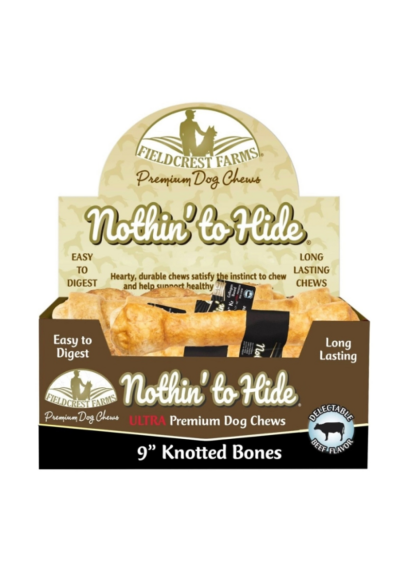 Fieldcrest Farms Fieldcrest Farms Nothin' to Hide Ultra Knotted Dog Chew - Beef - 9 in. Single