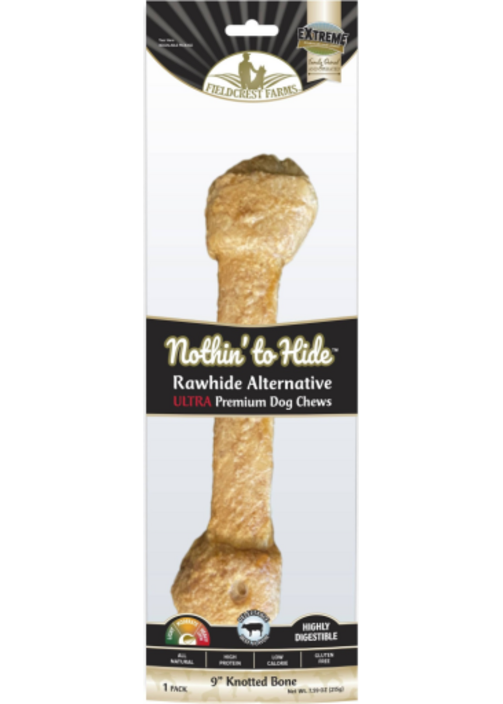 Fieldcrest Farms Fieldcrest Farms Nothin' to Hide Ultra Knotted Dog Chew - Beef - 9 in. Packaged