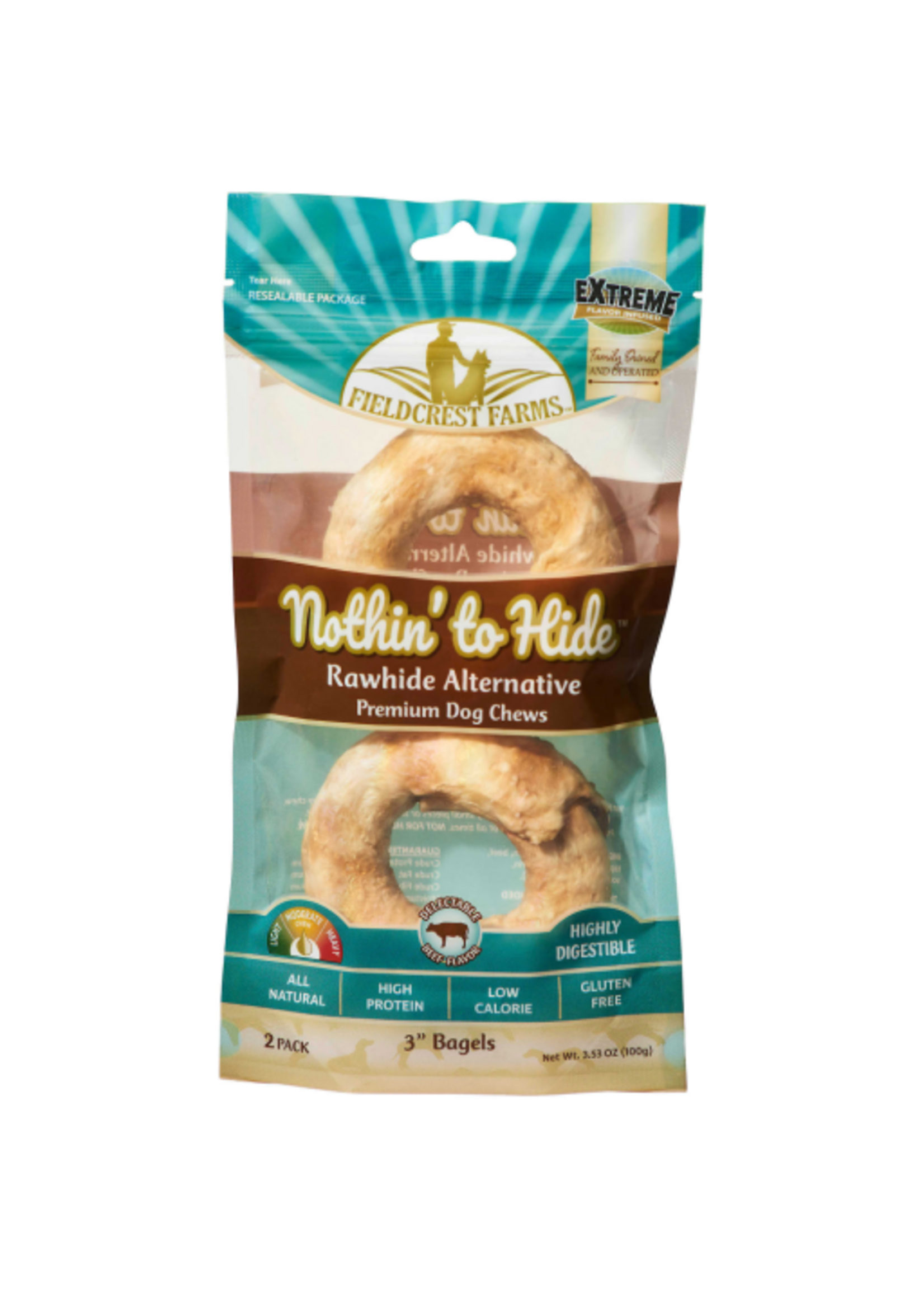 Fieldcrest Farms Fieldcrest Farms Nothin' to Hide Beef Bagels Dog Chews - 2 Pack