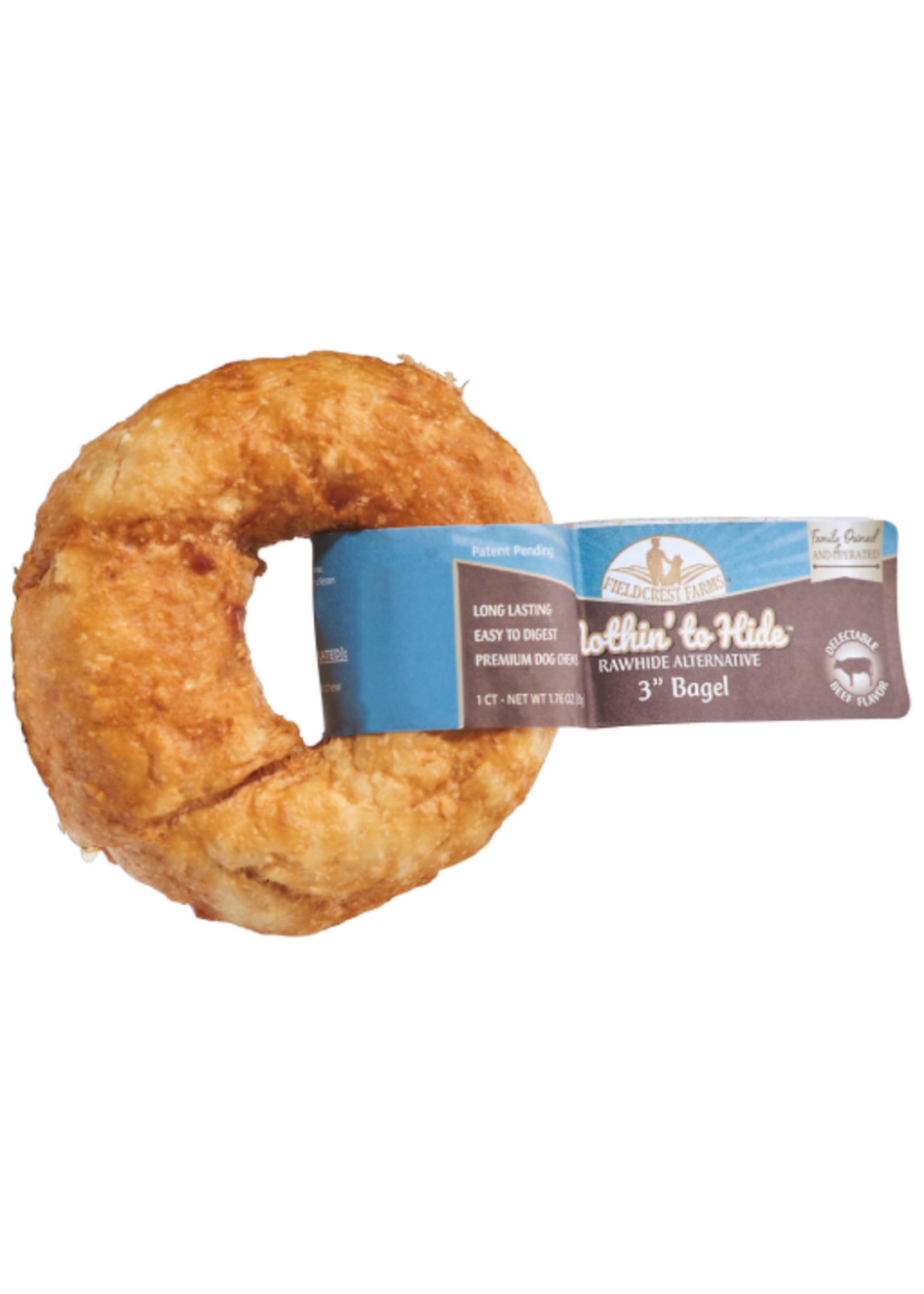 Fieldcrest Farms Fieldcrest Farms Nothin' To Hide Beef Bagel Dog Chew - 3 in. Single