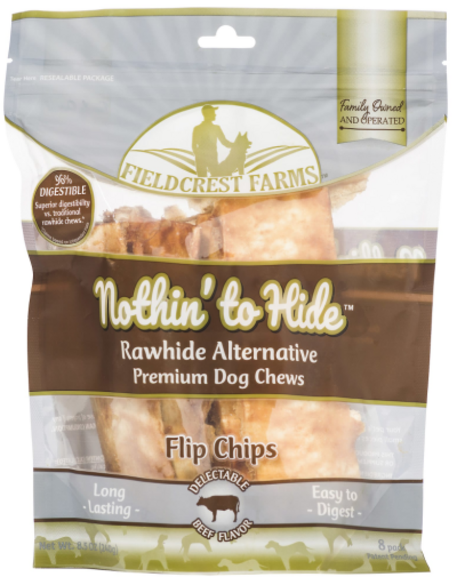 Fieldcrest Farms Fieldcrest Farms Nothin' To Hide Beef Flip Chips Dog Chews - 8 Pack