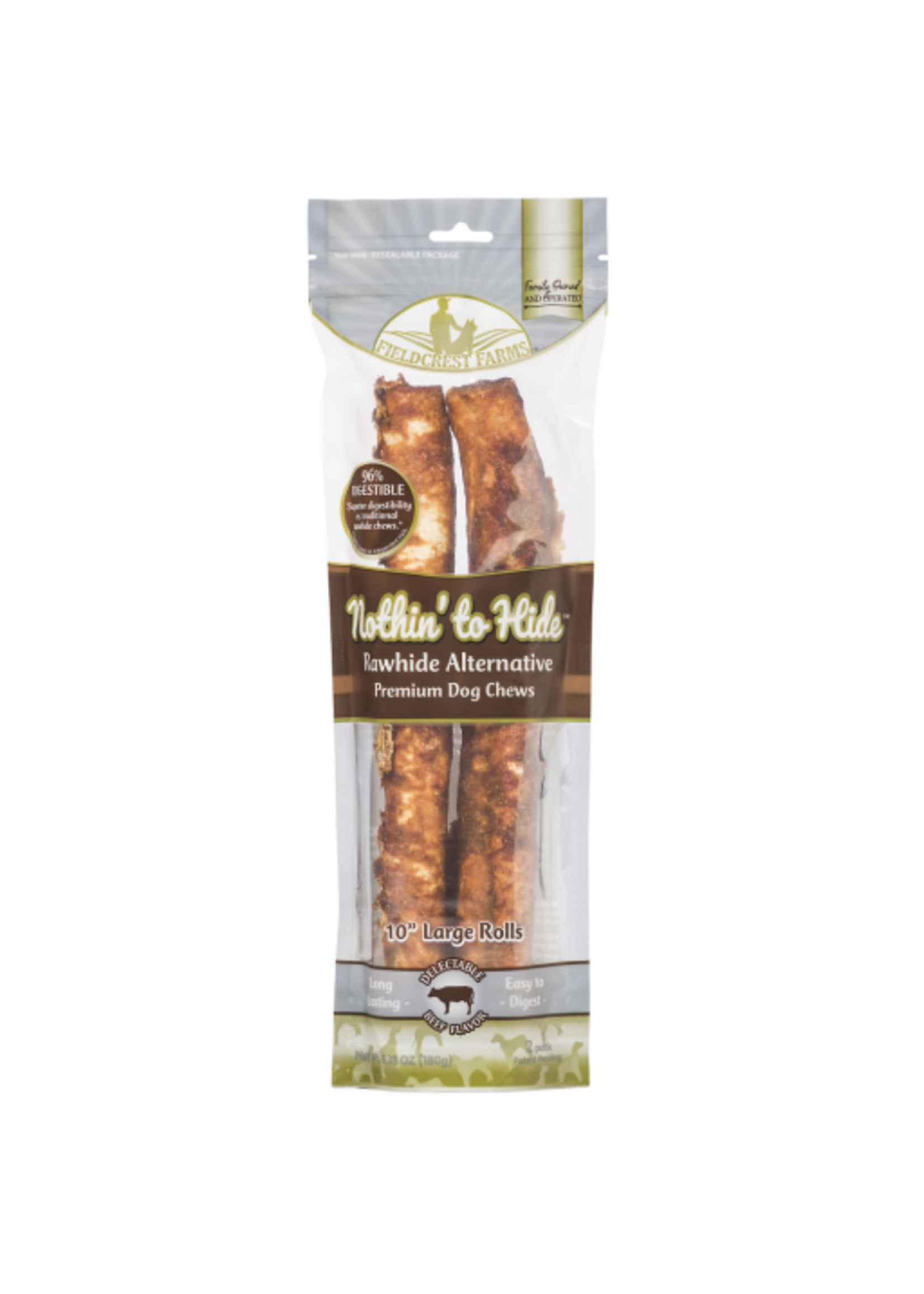 Fieldcrest Farms Fieldcrest Farms Nothin' To Hide Beef Rolls Dog Chews - 10 in. 2 Pack