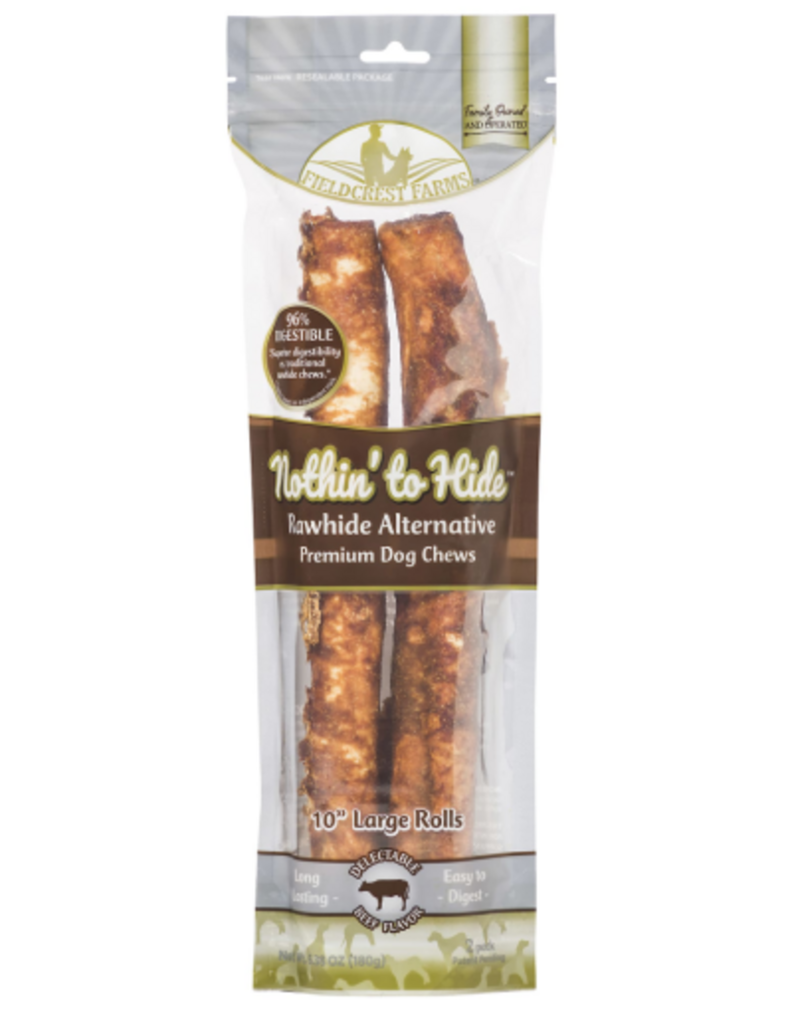 Fieldcrest Farms Fieldcrest Farms Nothin' To Hide Beef Rolls Dog Chews - 10 in. 2 Pack