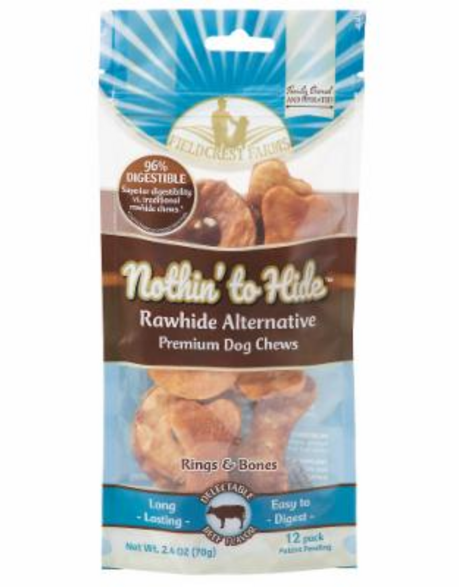 Fieldcrest Farms Fieldcrest Farms Nothin' to Hide Beef Rings & Bones Dog Chews - 12 Pack