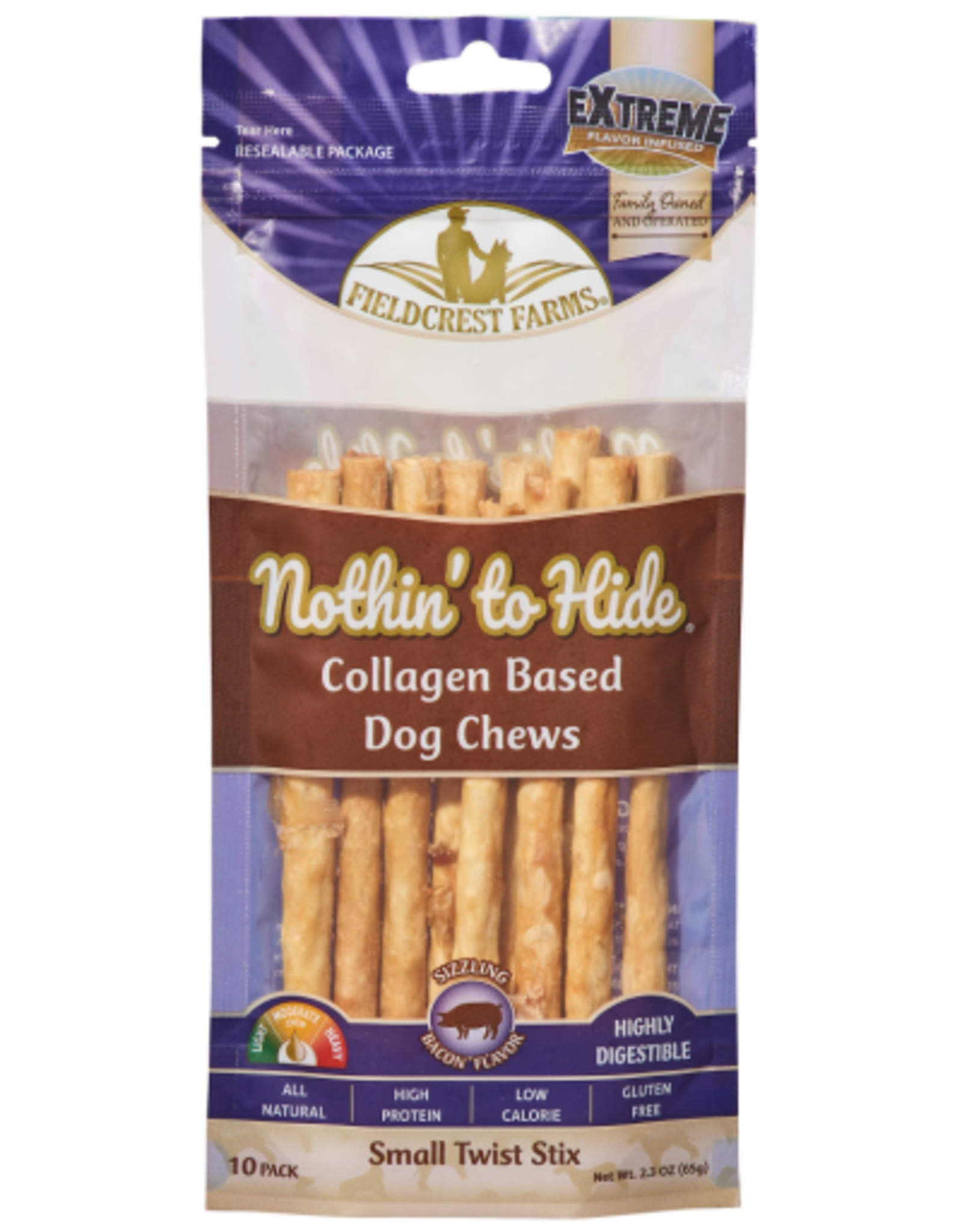 Fieldcrest Farms Fieldcrest Farms Nothin' To Hide Bacon Stix Dog Chews - 6 in. 10 Pack