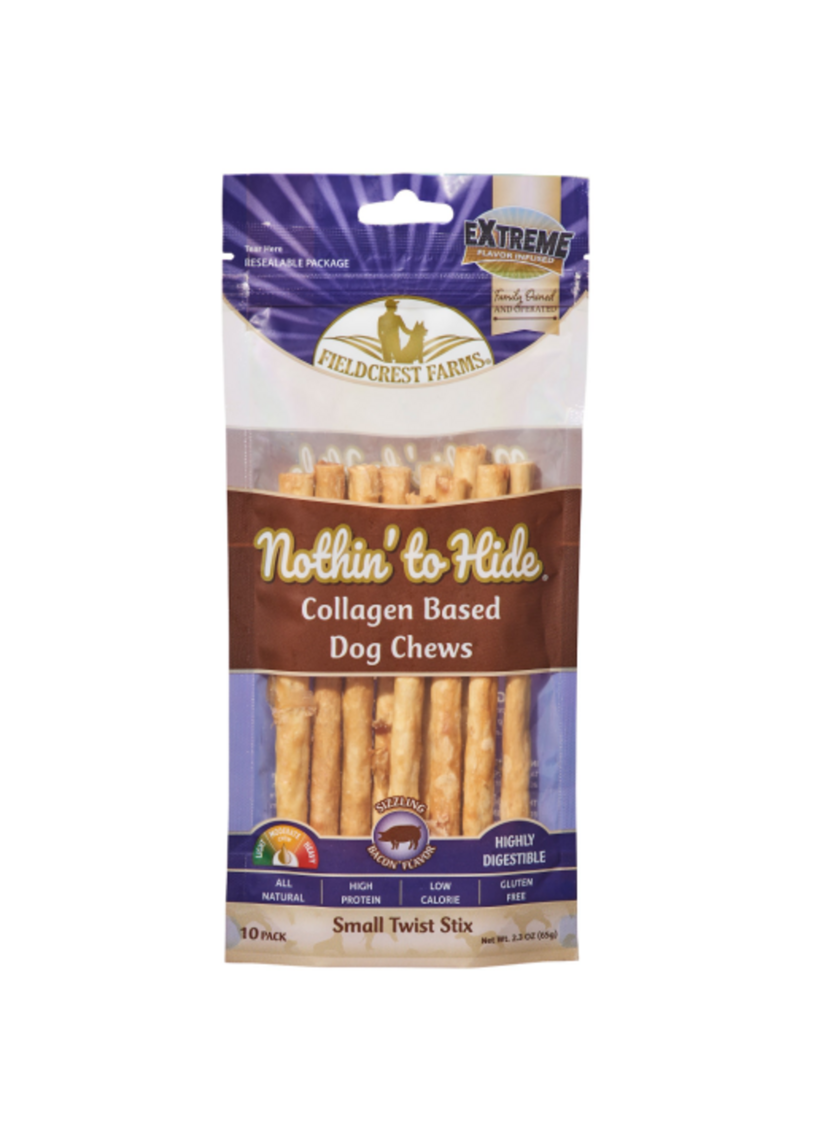 Fieldcrest Farms Fieldcrest Farms Nothin' To Hide Bacon Stix Dog Chews - 6 in. 10 Pack