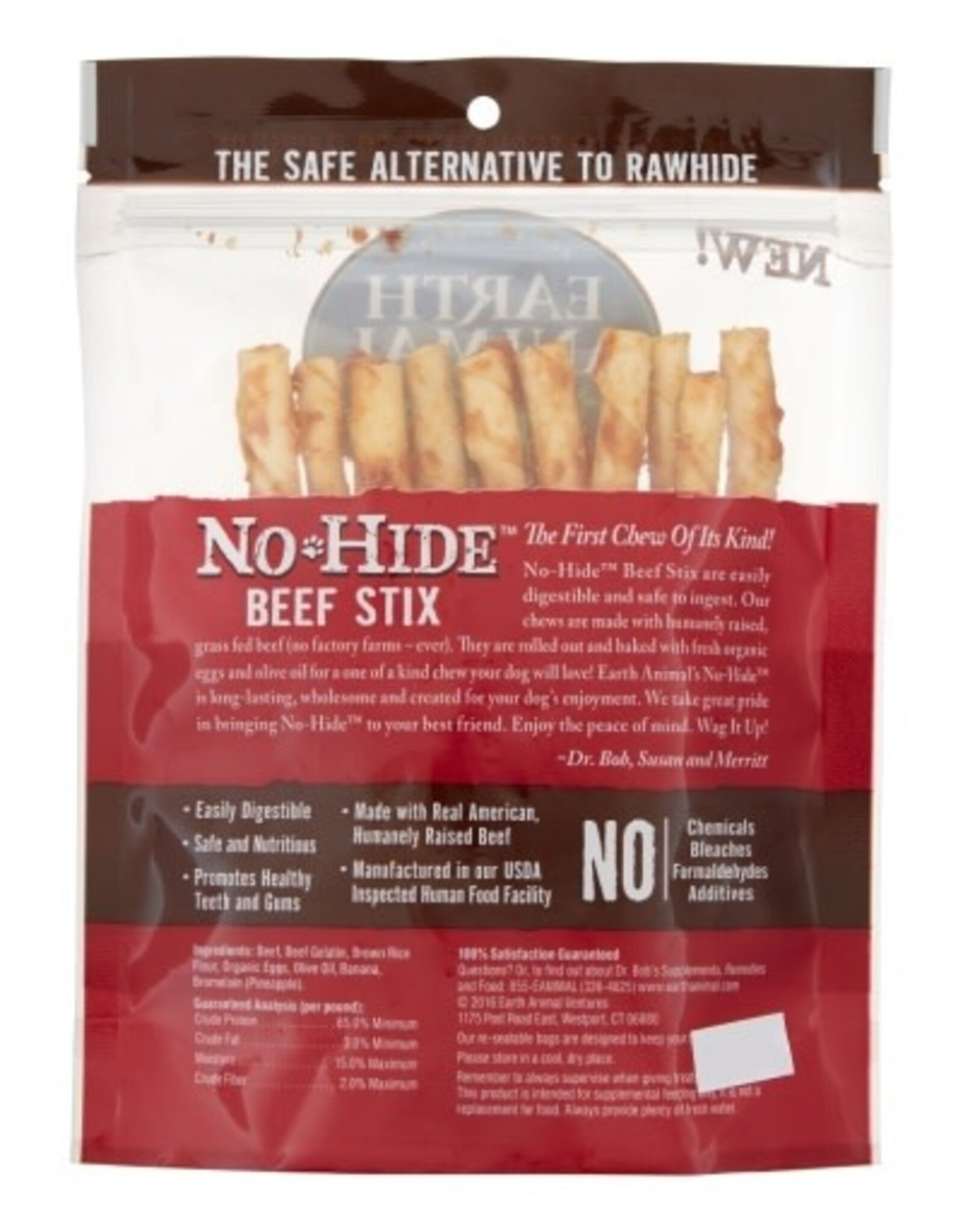 Earth Animal EARTH ANIMAL DOG NO-HIDE BEEF STIX 10 PACK