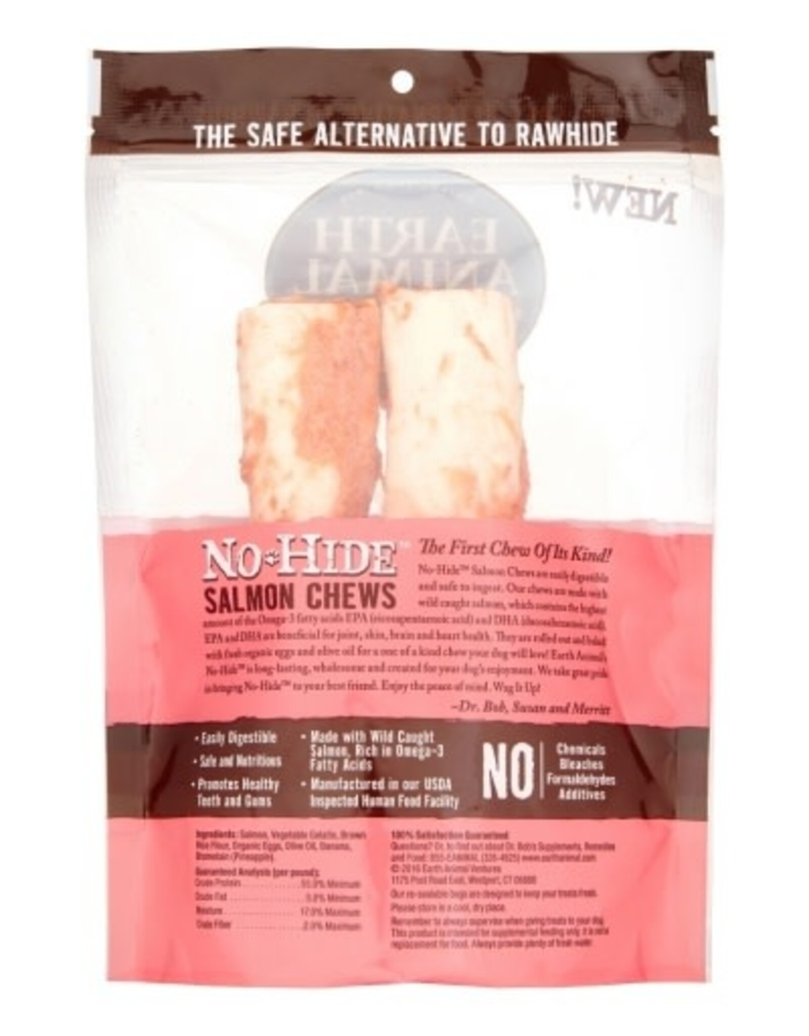 Earth Animal EARTH ANIMAL DOG NO-HIDE SALMON MEDIUM 2 PACK
