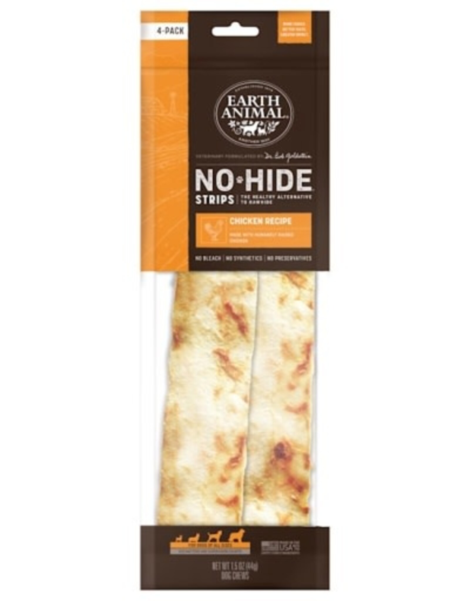 Earth Animal Earth Animal Dog No-Hide Chicken Strips - 4 Pack