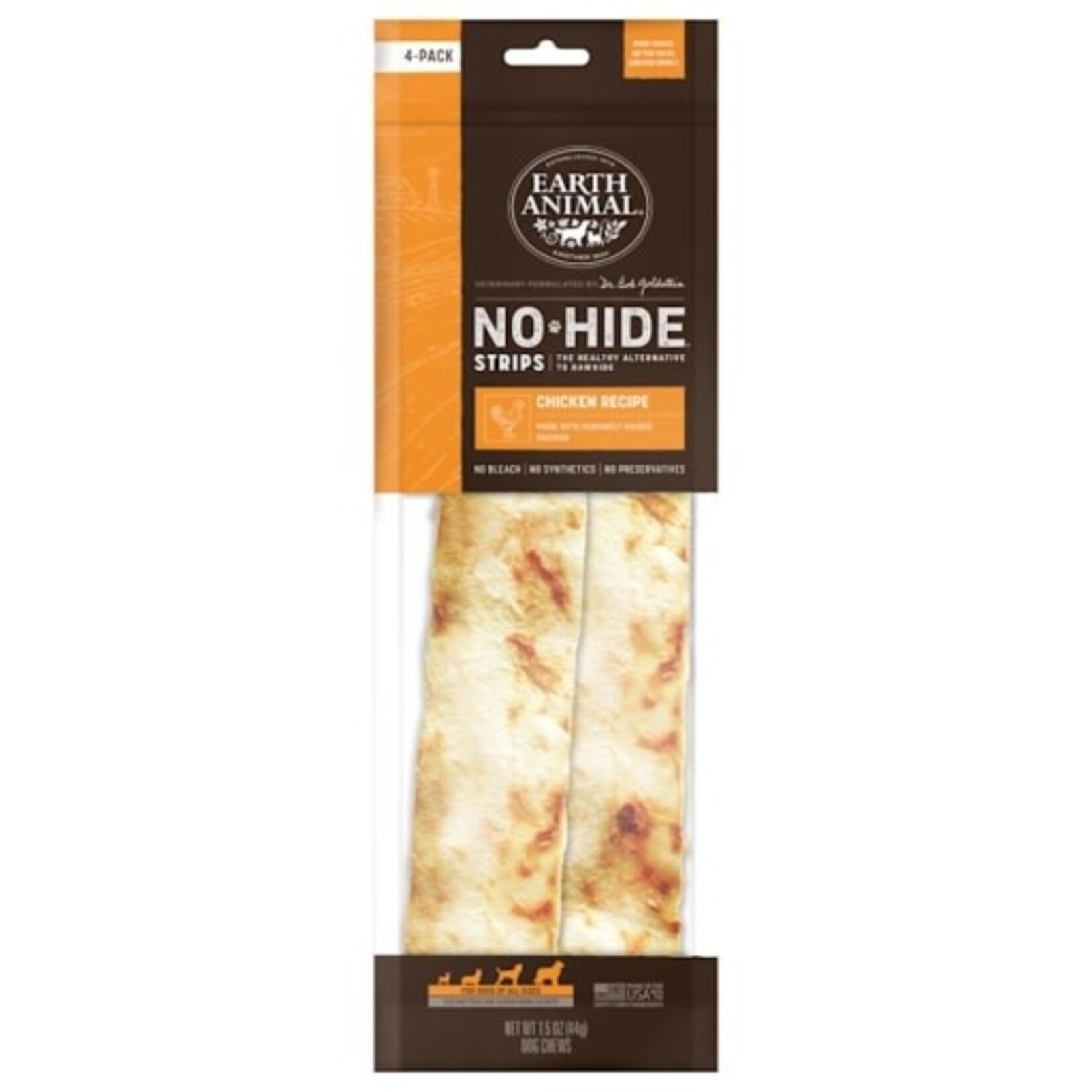 Earth Animal Earth Animal Dog No-Hide Chicken Strips - 4 Pack