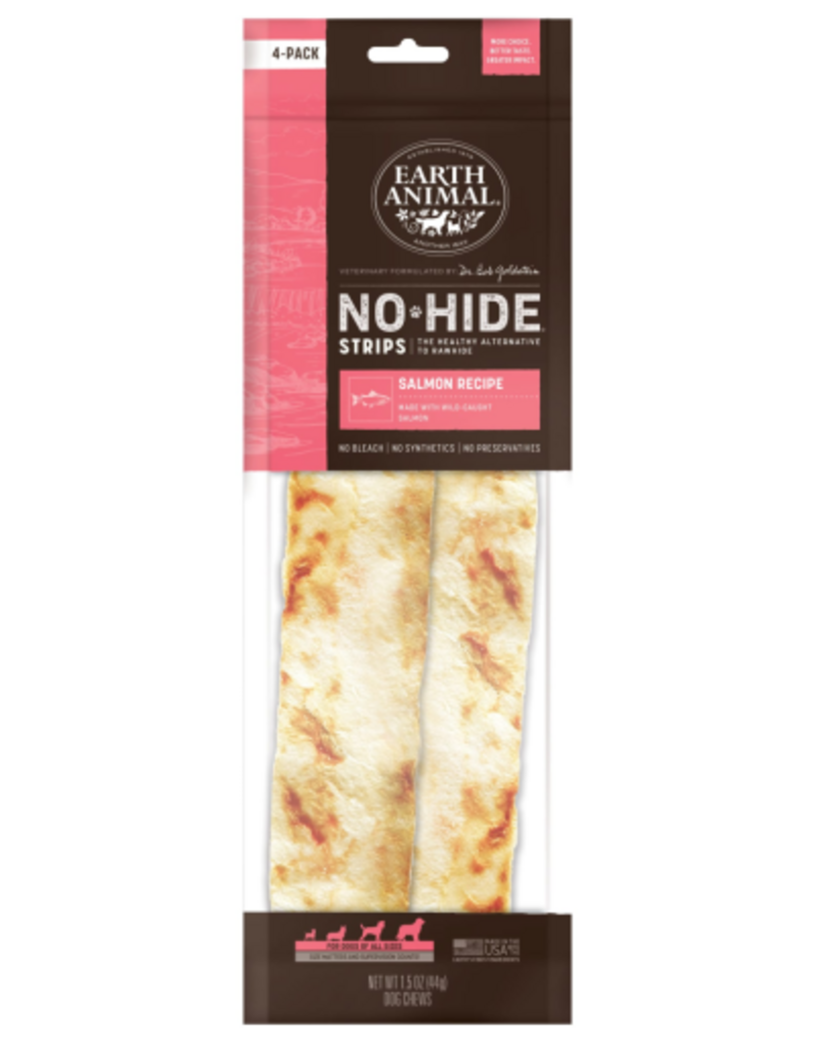 Earth Animal EARTH ANIMAL DOG NO-HIDE STRIPS SALMON 4 PACK