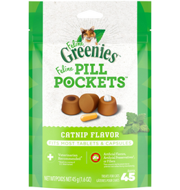 Greenies Greenies Feline Pill Pockets Cat Treats Catnip Flavor - 1.6 oz. (45 Treats)