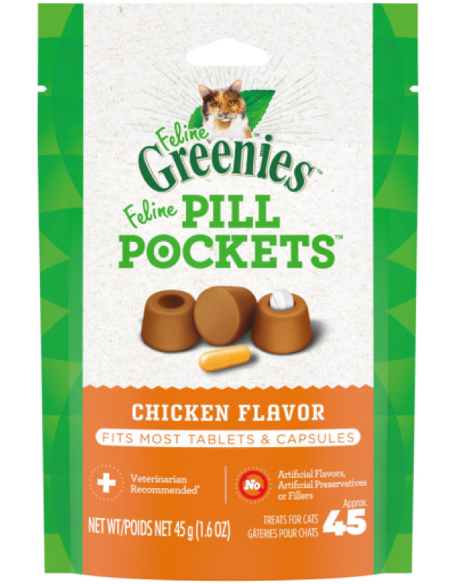 Greenies Greenies Feline Pill Pockets Cat Treats Chicken Flavor - 1.6 oz