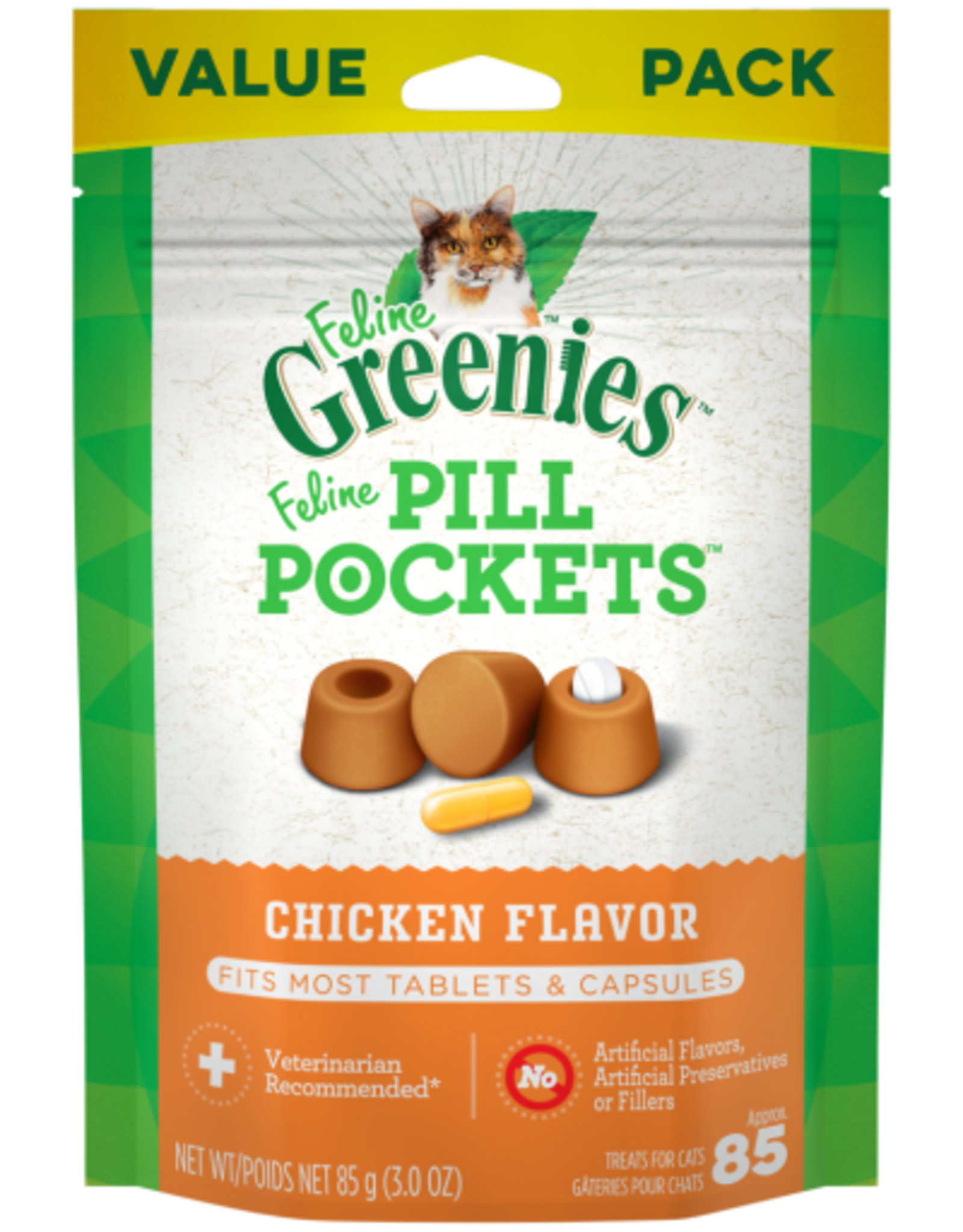 Greenies GREENIES PILL POCKETS CAT CHICKEN 3OZ