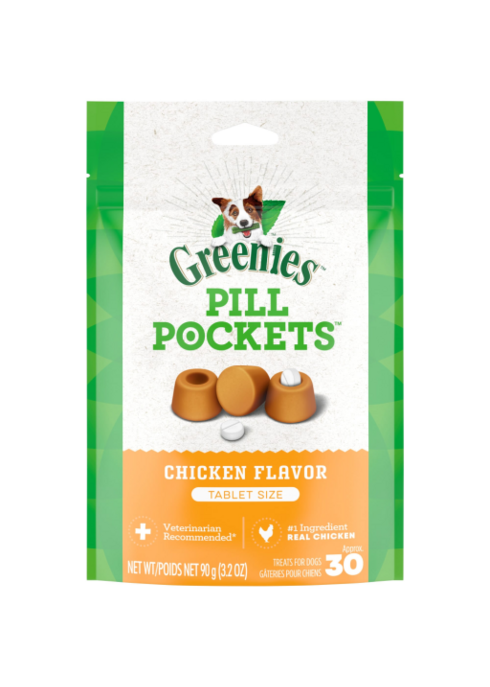 Greenies Greenies Pill Pockets Tablet Size Natural Soft Dog Treats  Chicken Flavor  3.2 oz. (30 Treats)