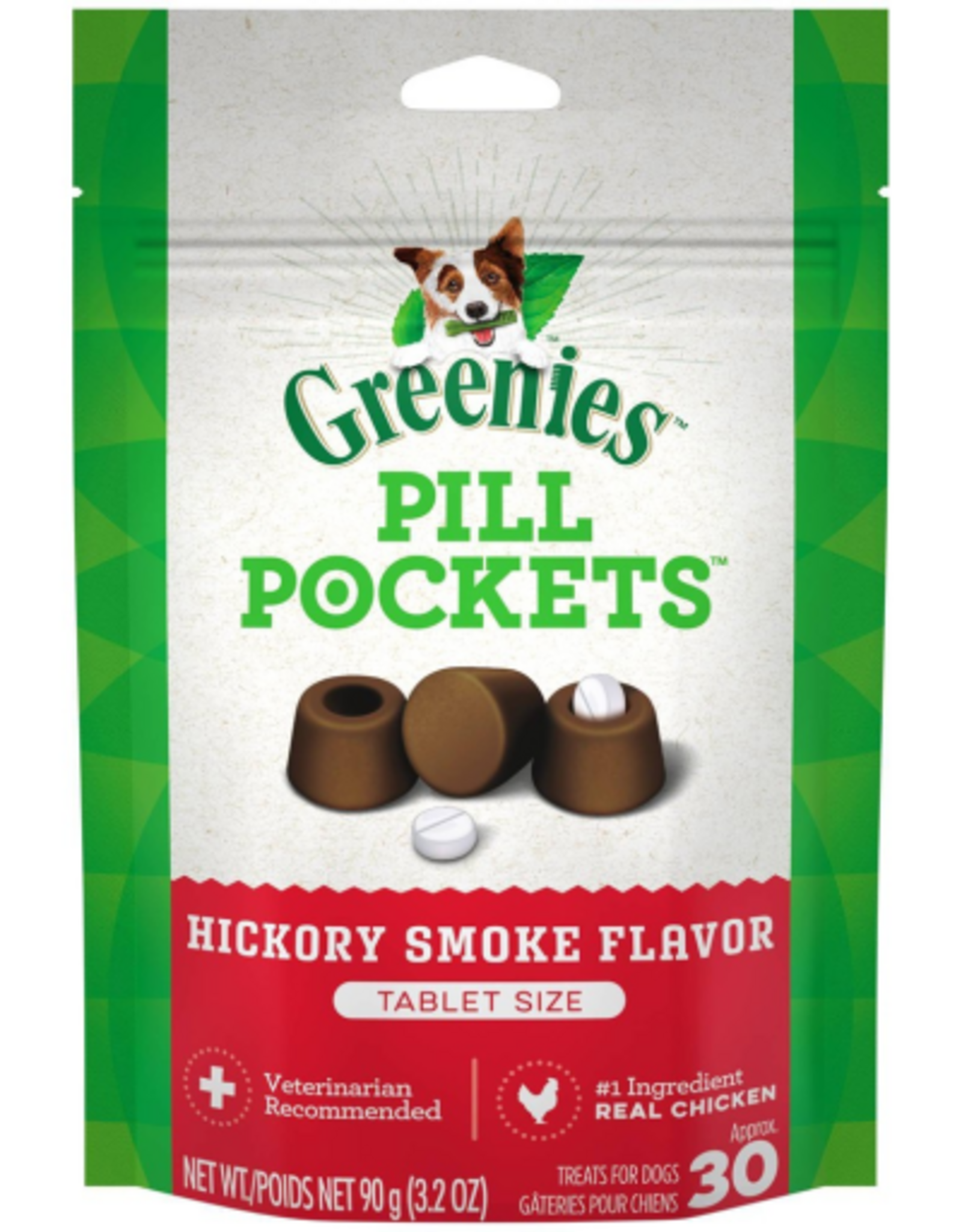 Greenies Greenies Pill Pockets Dog Treats Tablets Hickory Smoked - 3.2 oz (30 Treats)