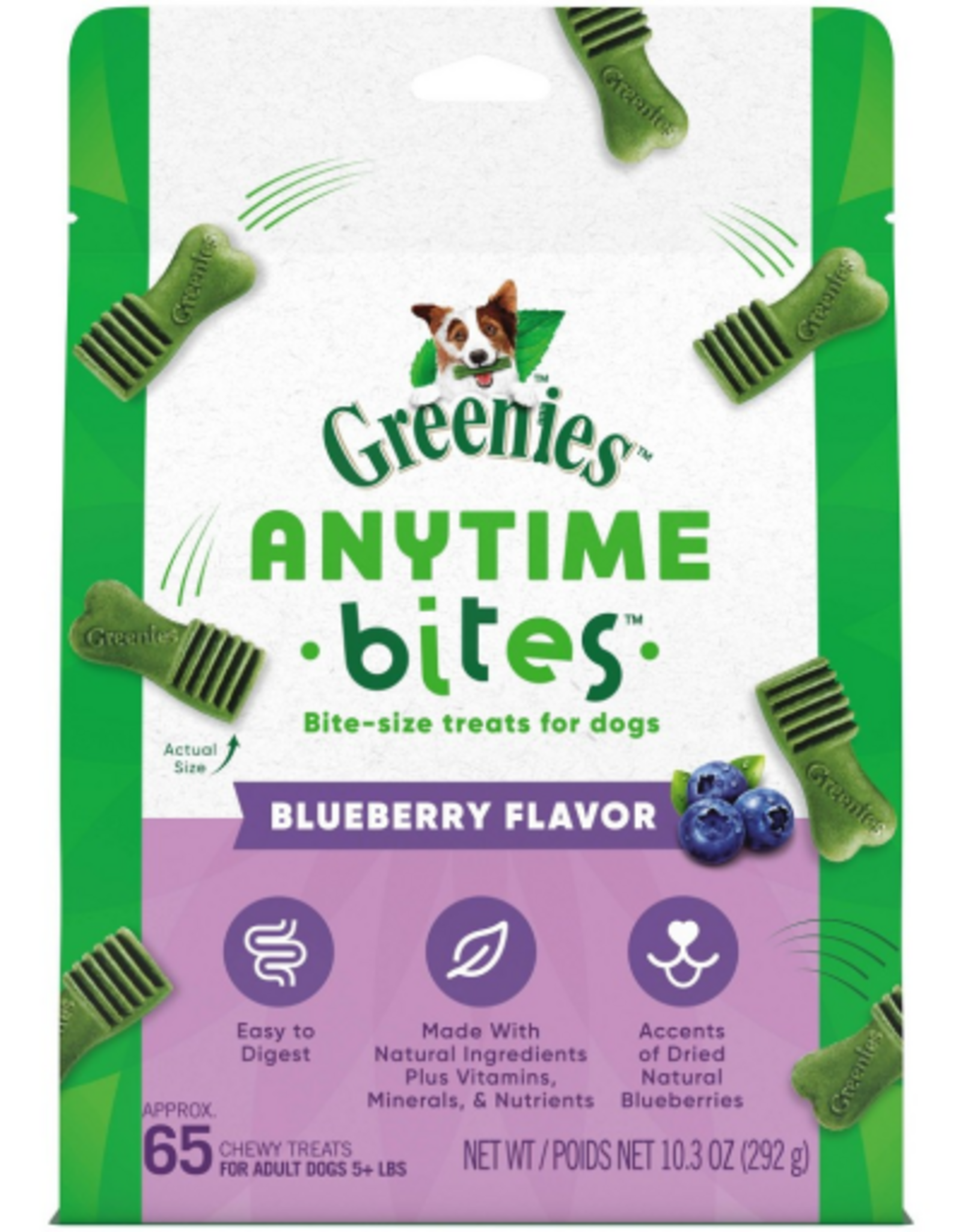 Greenies Greenies Anytime Bites Blueberry Flavor Adult Dog Treats - 10.3oz/65ct
