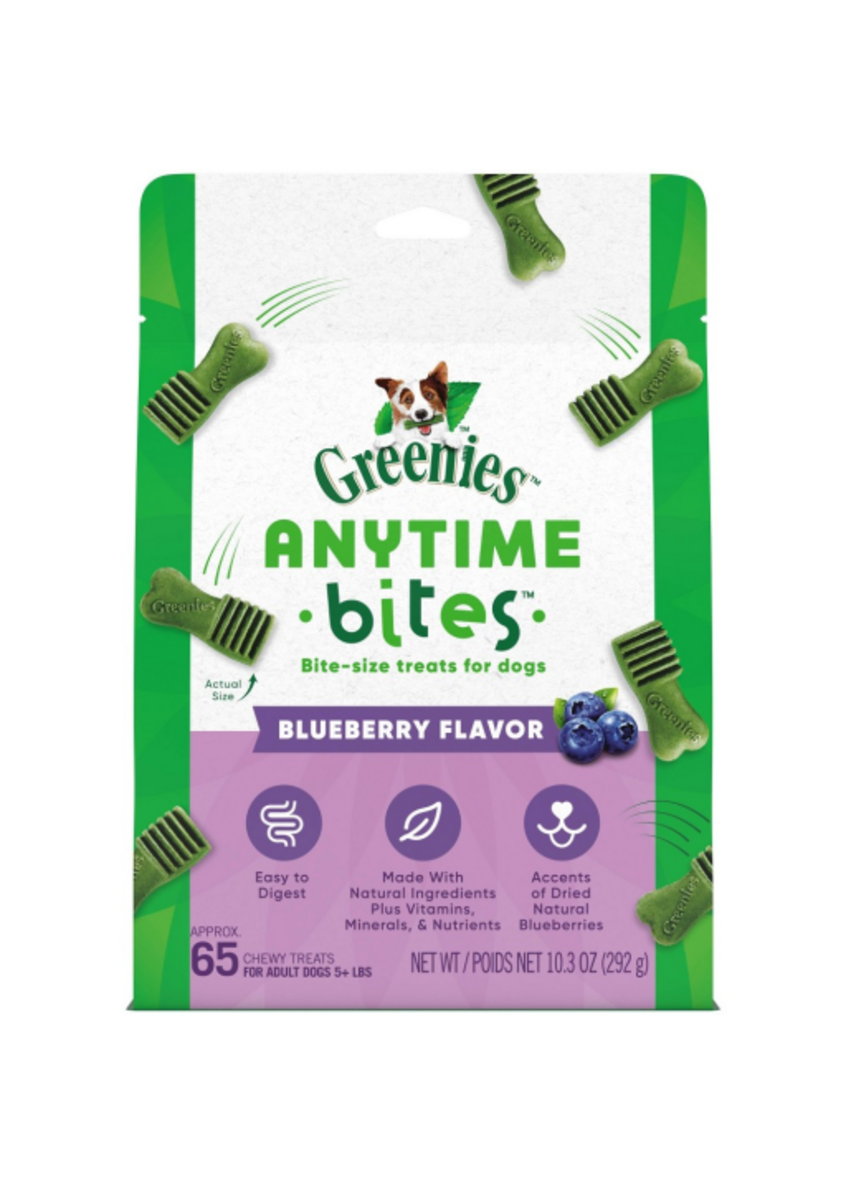 Greenies Greenies Anytime Bites Blueberry Flavor Adult Dog Treats - 10.3oz/65ct