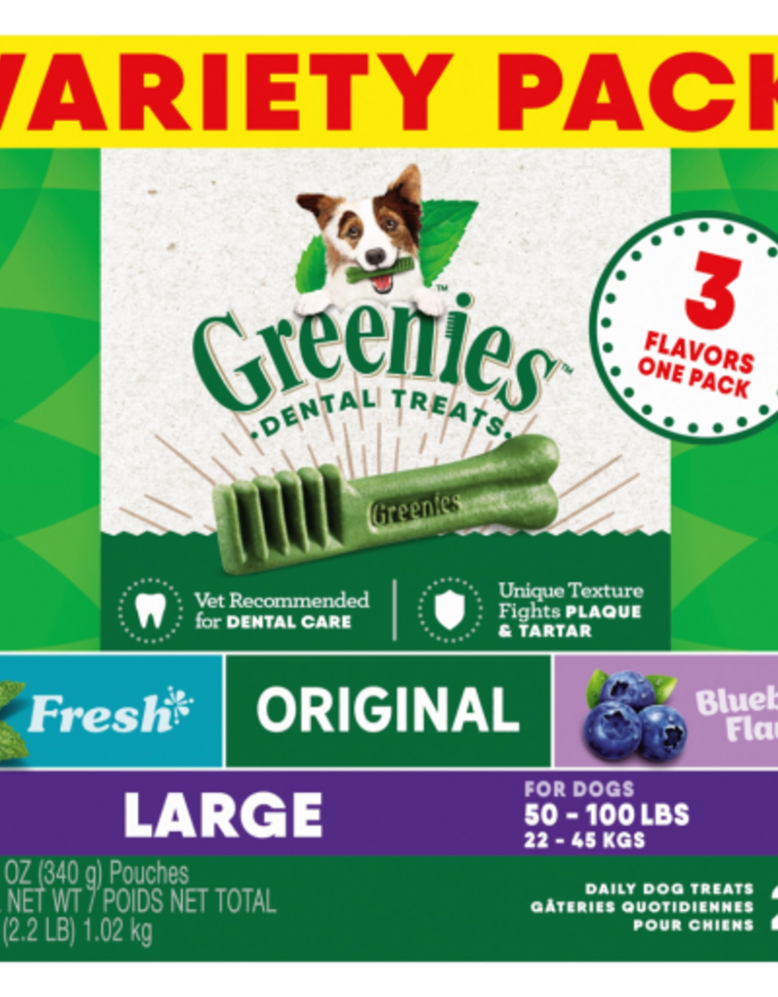 Greenies Greenies Large Natural Dog Dental Chews 3-Flavor Variety Pack  (3) 12 oz. Pouches