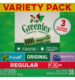Greenies Greenies Regular Size Natural Dog Dental Chews 3-Flavor Variety Pack  (3) 12 oz. Pouches