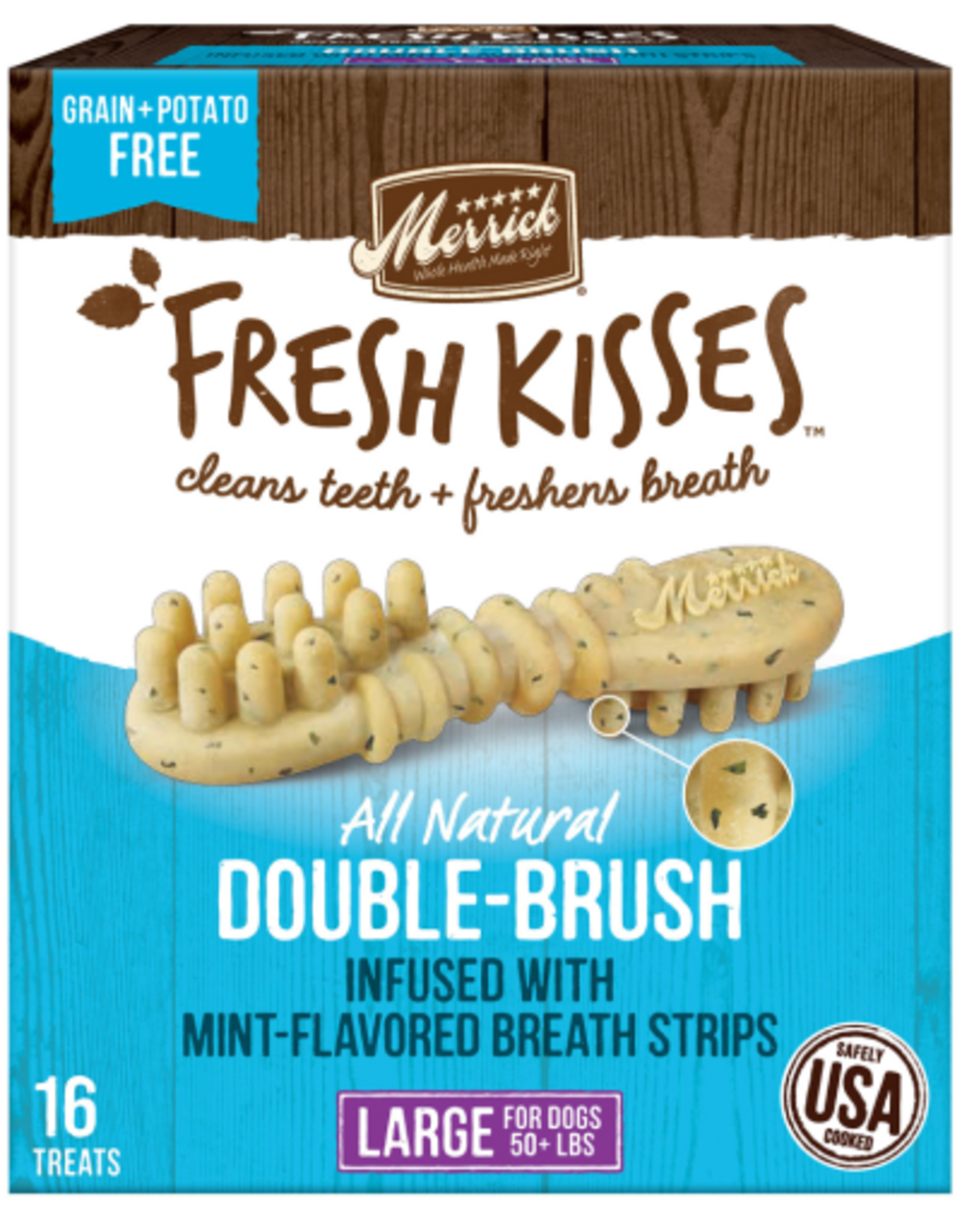 Merrick Merrick Fresh Kisses Mint Flavor Dental Treat for Dogs Large Brush 27 oz Box