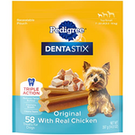 Pedigree Pedigree Dentastix Original Flavor Dental Bone Treats For Toy/Small Dogs  13.97 Oz Pack (58 Treats)