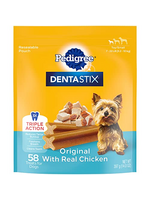 Pedigree Pedigree Dentastix Original Flavor Dental Bone Treats For Toy/Small Dogs  13.97 Oz Pack (58 Treats)