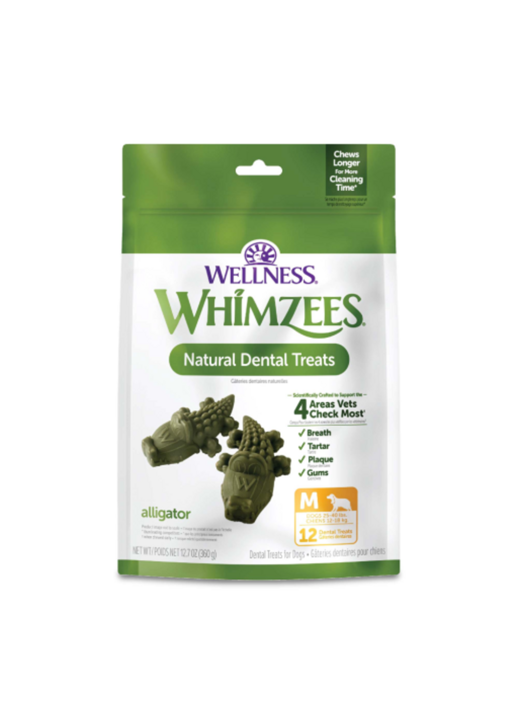 Wellness WHIMZEES Alligator Dental Chews for Dogs - Medium Breed - 12 count