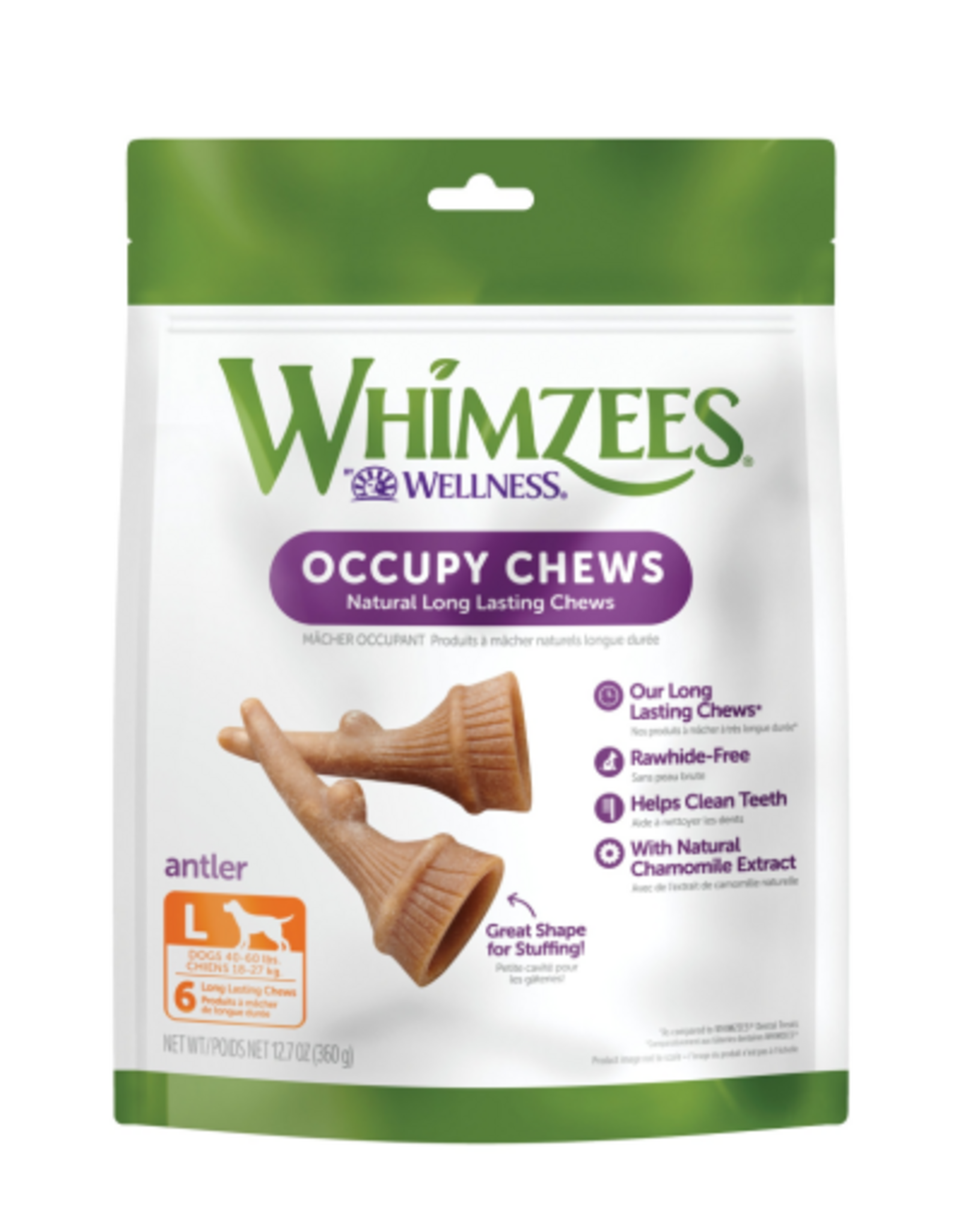 Wellness WHIMZEES Occupy Antler Dental Chews for Dogs - Large Breed - 6 Count