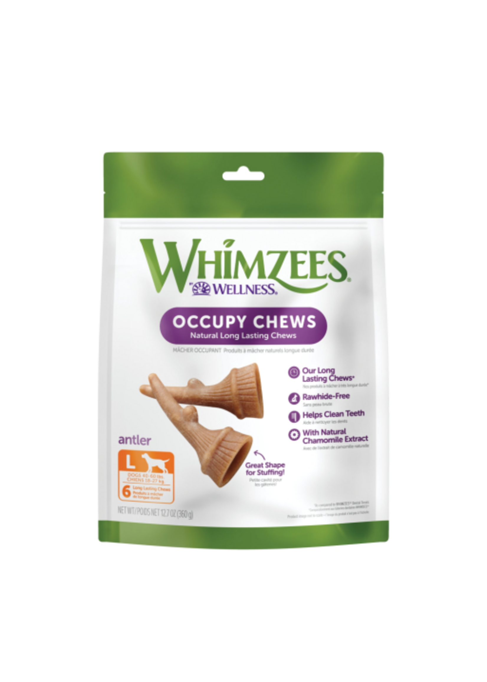 Wellness WHIMZEES Occupy Antler Dental Chews for Dogs - Large Breed - 6 Count