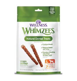 Wellness WHIMZEES Veggie Sausage Dental Chews for Dogs - Large Breed - 7 count