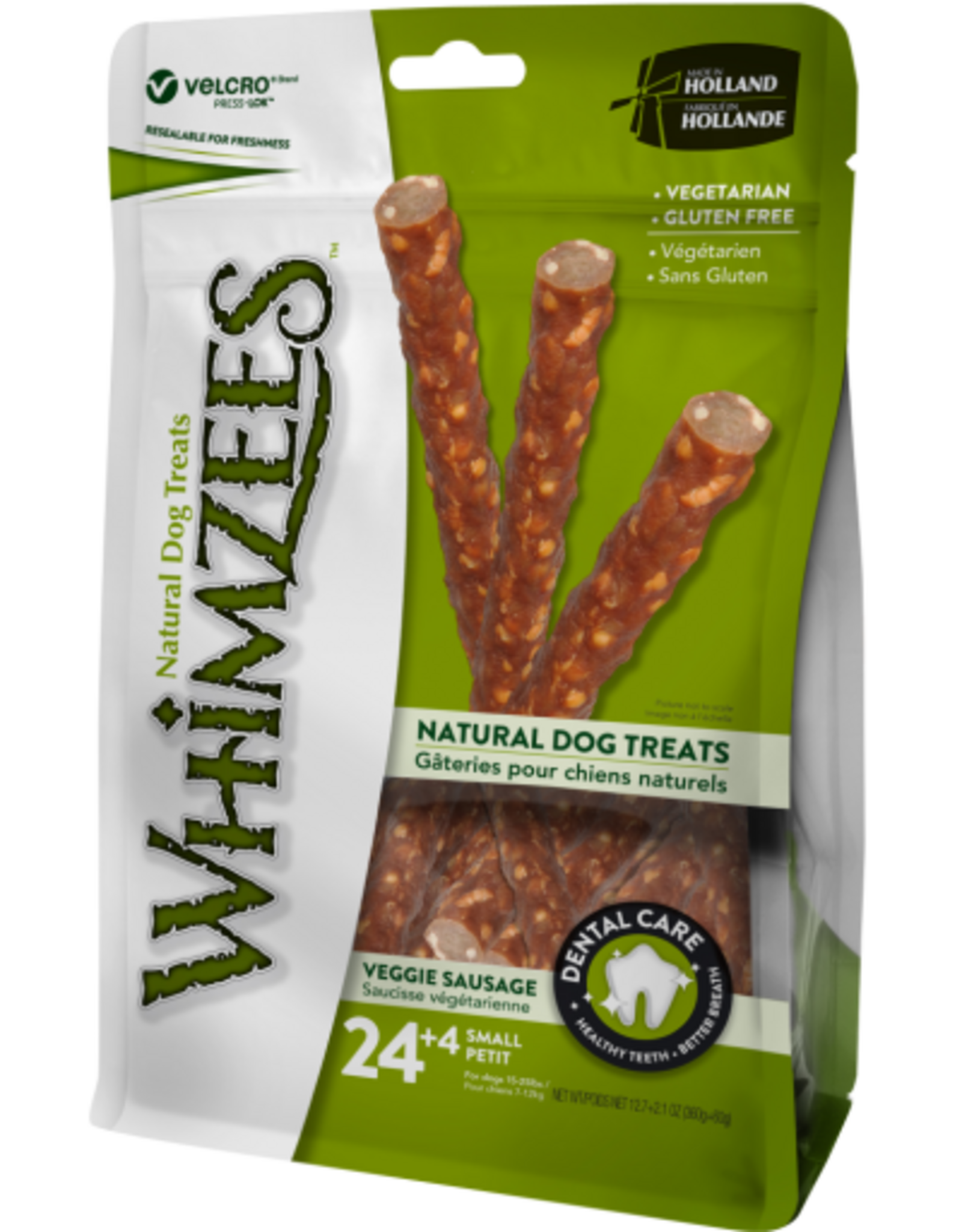 Wellness WHIMZEES Veggie Sausage Dental Chews for Dogs - Small Breed - 28 count