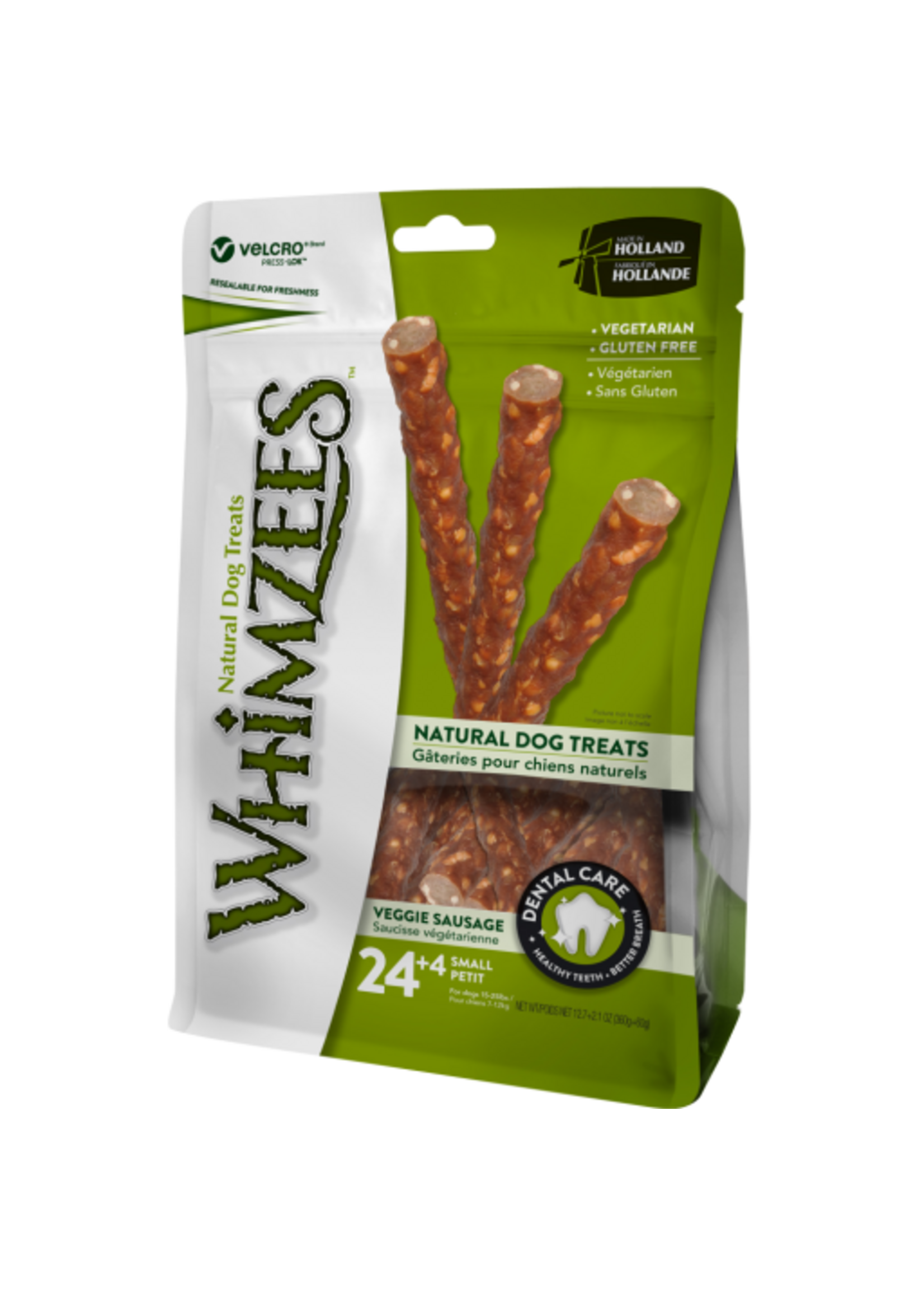 Wellness WHIMZEES Veggie Sausage Dental Chews for Dogs - Small Breed - 28 count