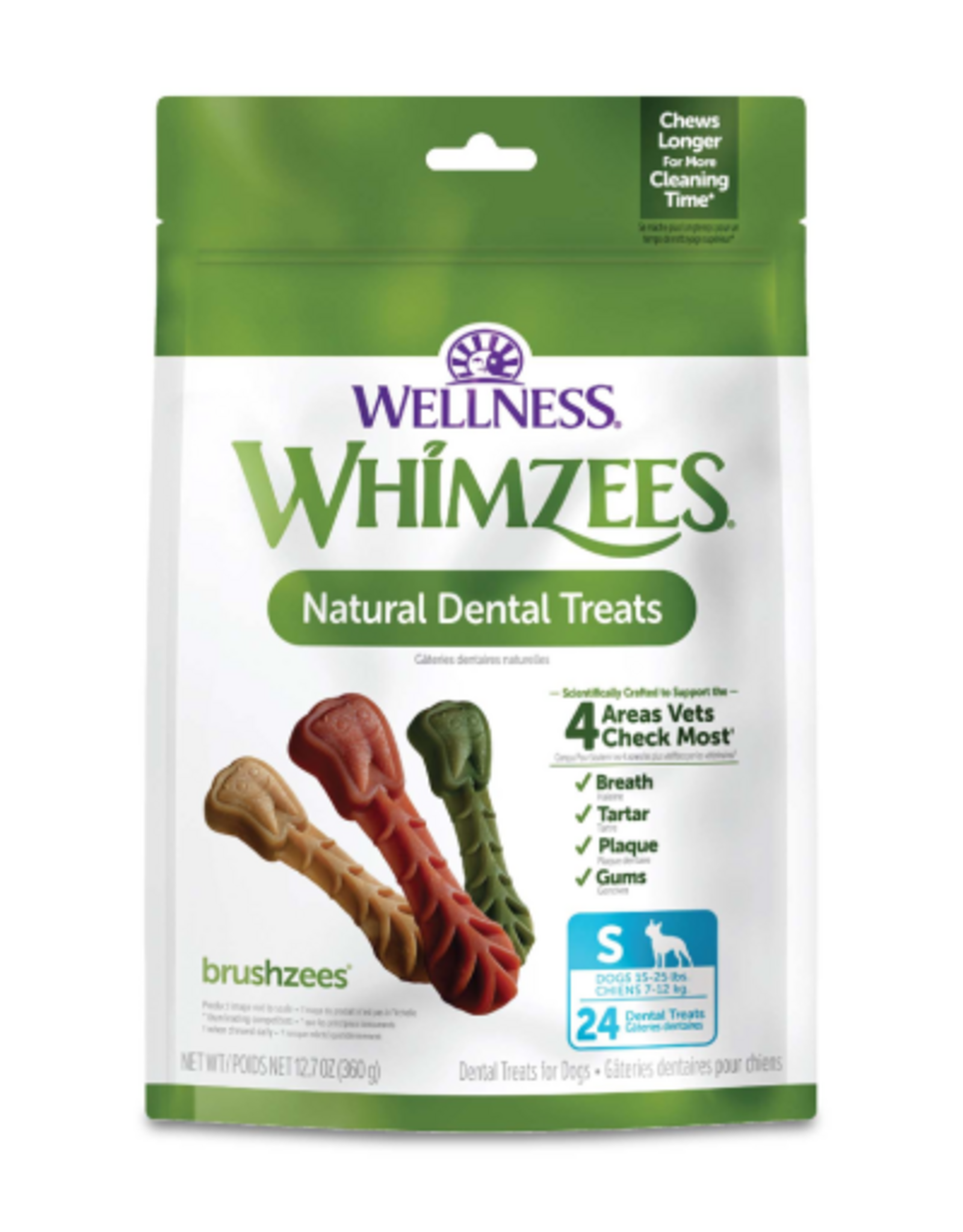 Wellness WHIMZEES Brushzees Dental Chews for Dogs - Small Breed - 24 count