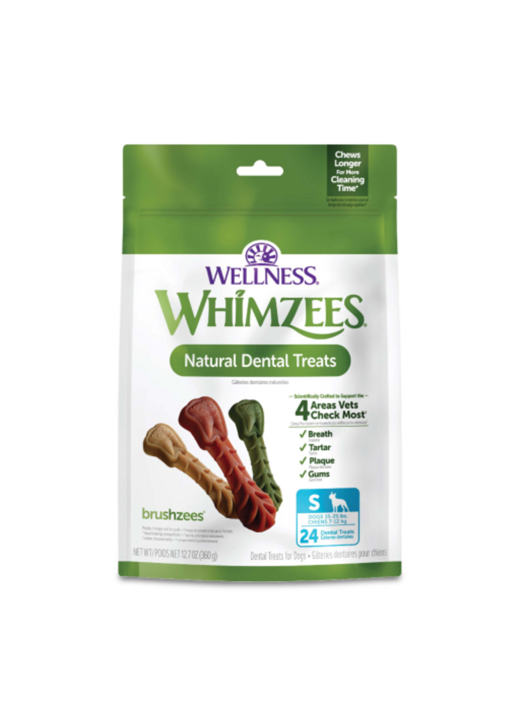 Wellness WHIMZEES Brushzees Dental Chews for Dogs - Small Breed - 24 count