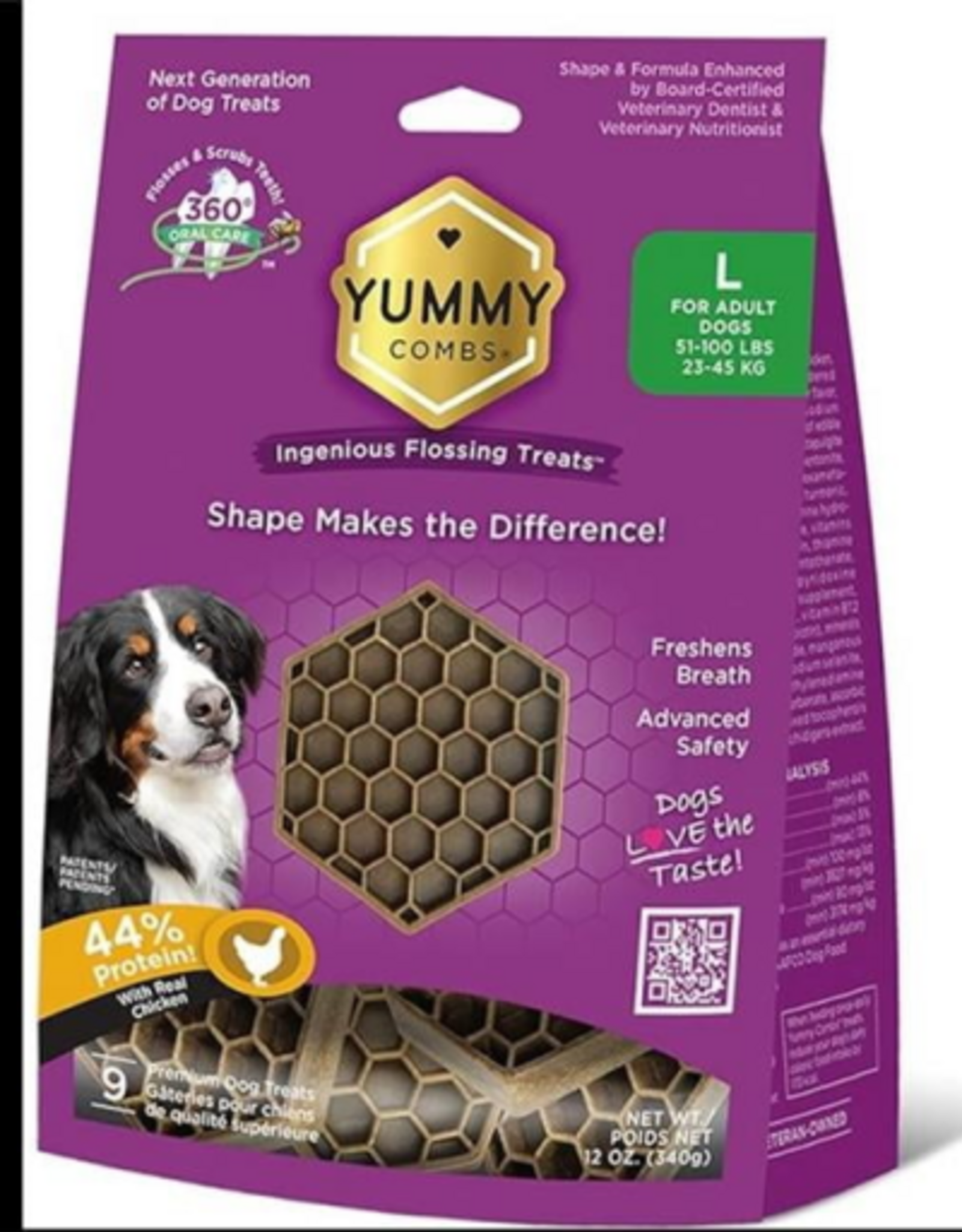 Yummy Combs Dog Dental Treats Large Chicken - 12 oz