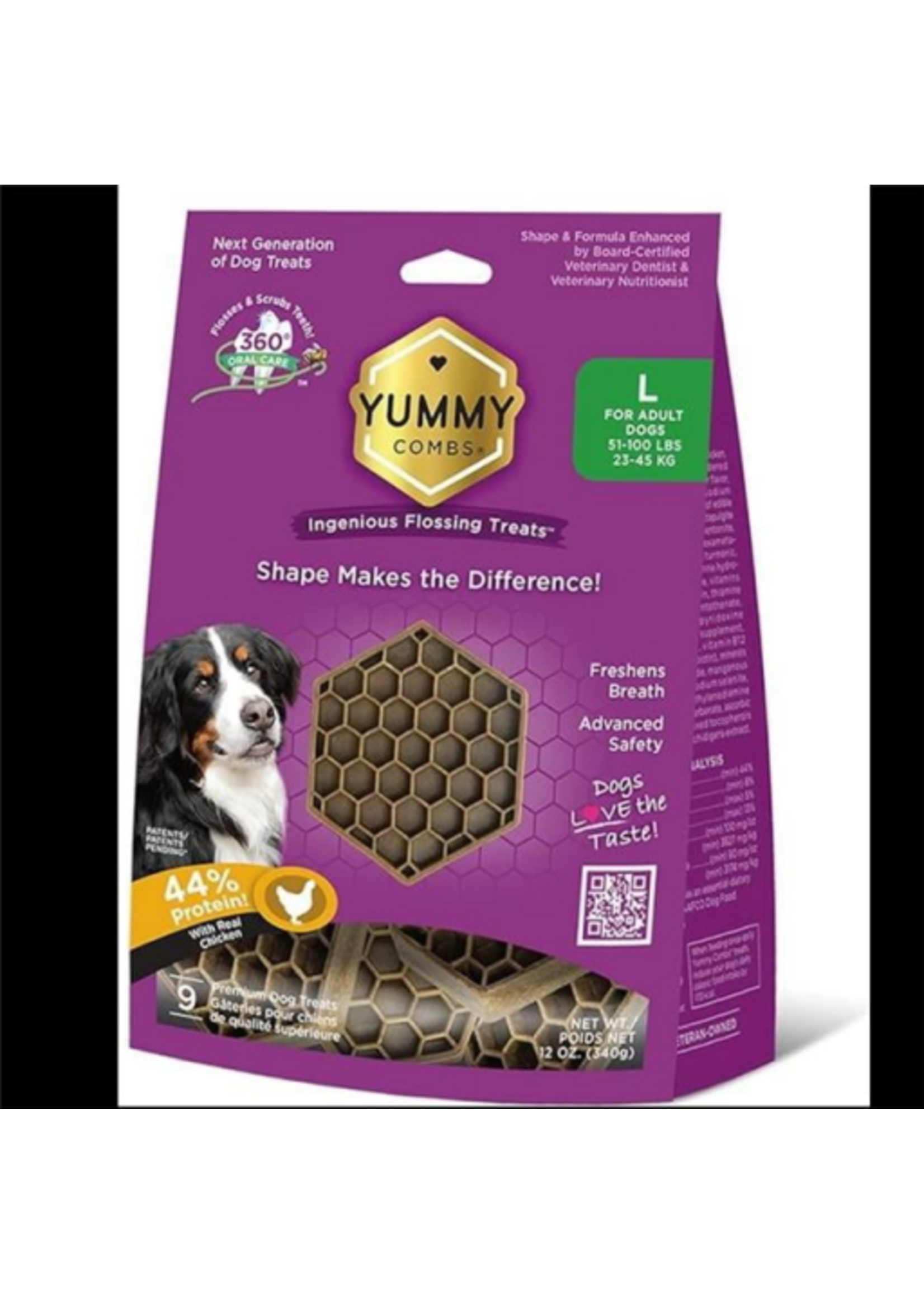 Yummy Combs Dog Dental Treats Large Chicken - 12 oz