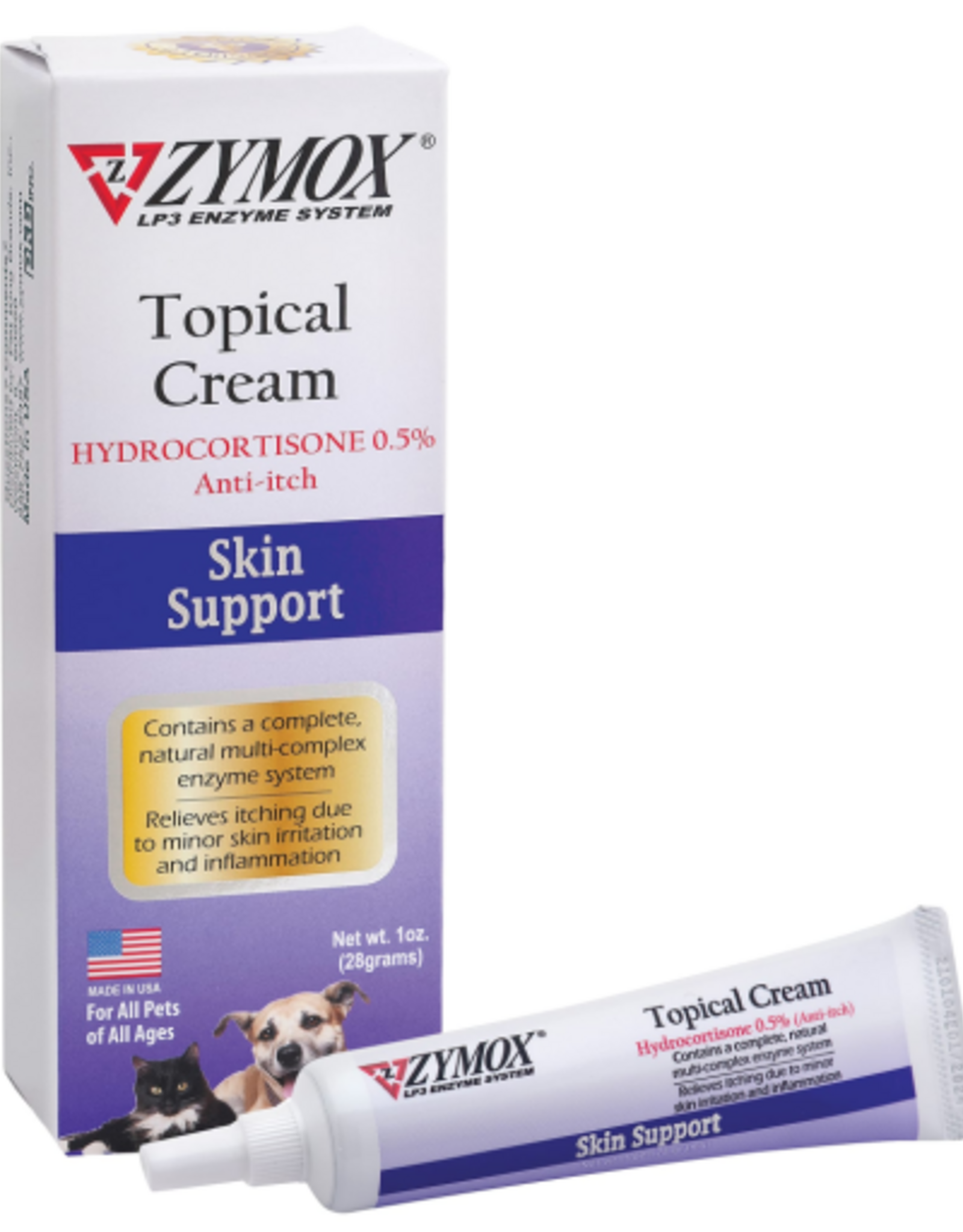 Zymox Zymox Skin Support Topical Cream: Hydrocortisone for Dogs Cats
