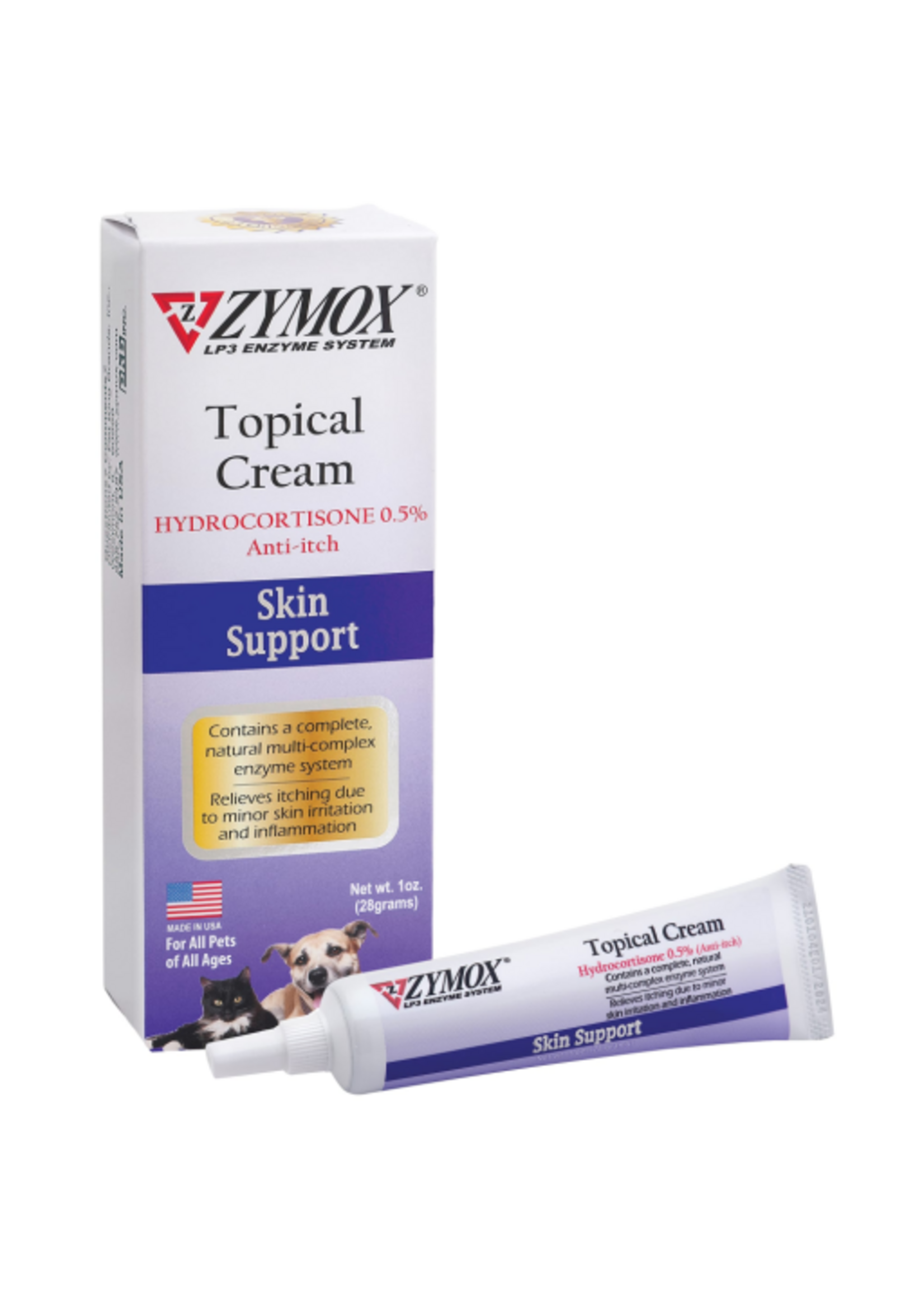 Zymox Zymox Skin Support Topical Cream: Hydrocortisone for Dogs & Cats
