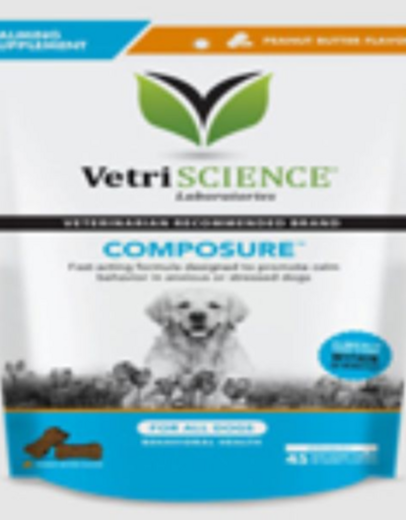 VetriScience VetriScience Composure Calming Supplement Dog Chews - 45 Count - Peanut Butter