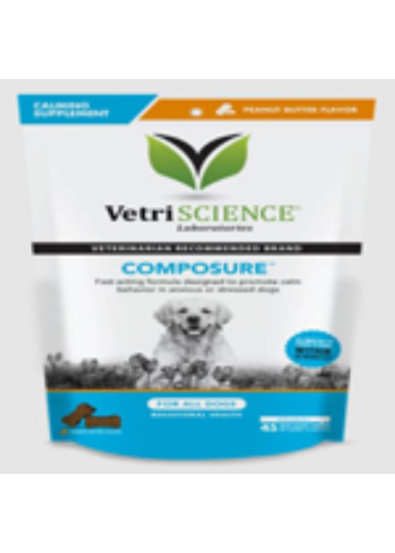 VetriScience VetriScience Composure Calming Supplement Dog Chews - 45 Count - Peanut Butter