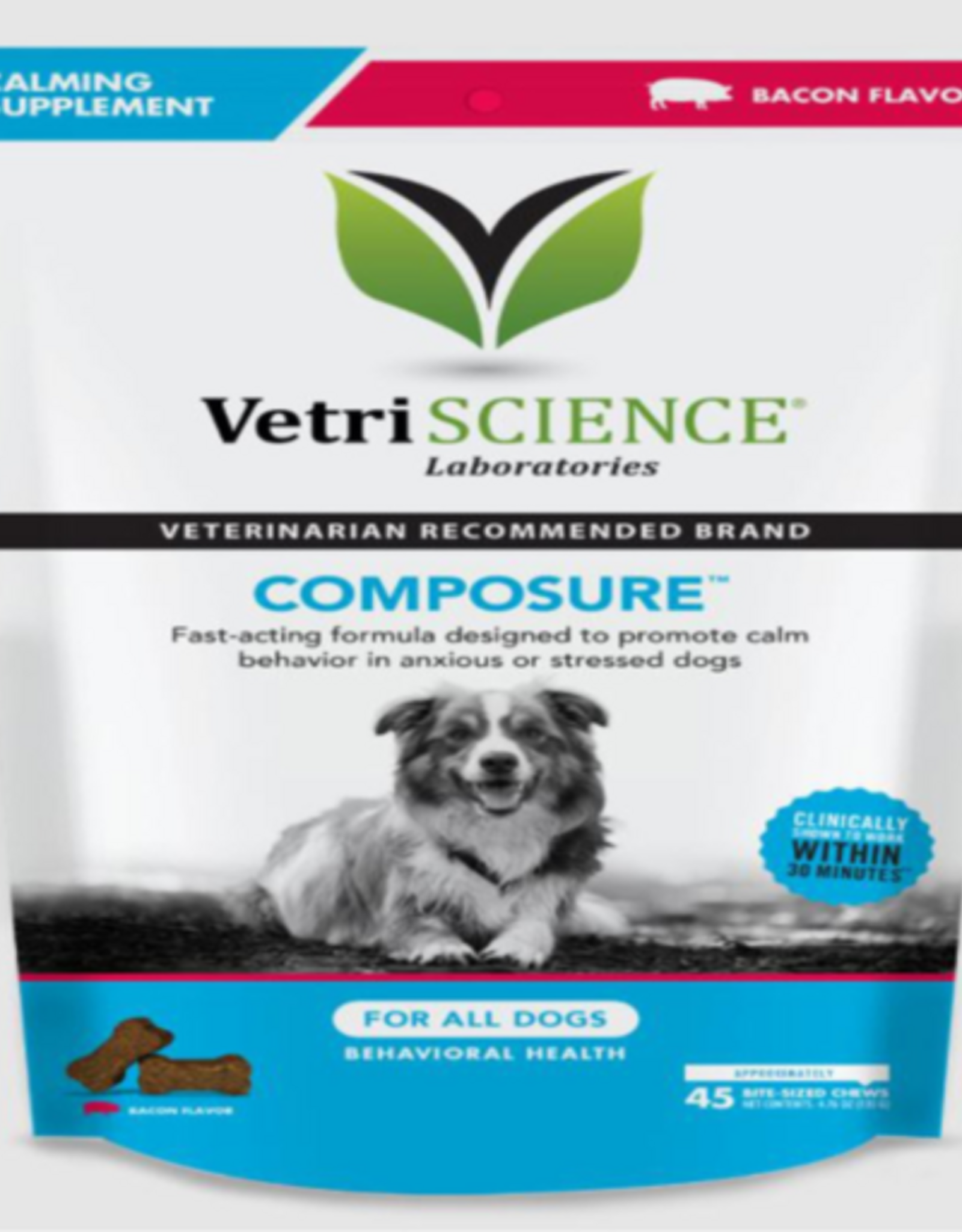 VetriScience VetriScience Composure Calming Supplement Dog Chews - 5.64 Oz - Bacon